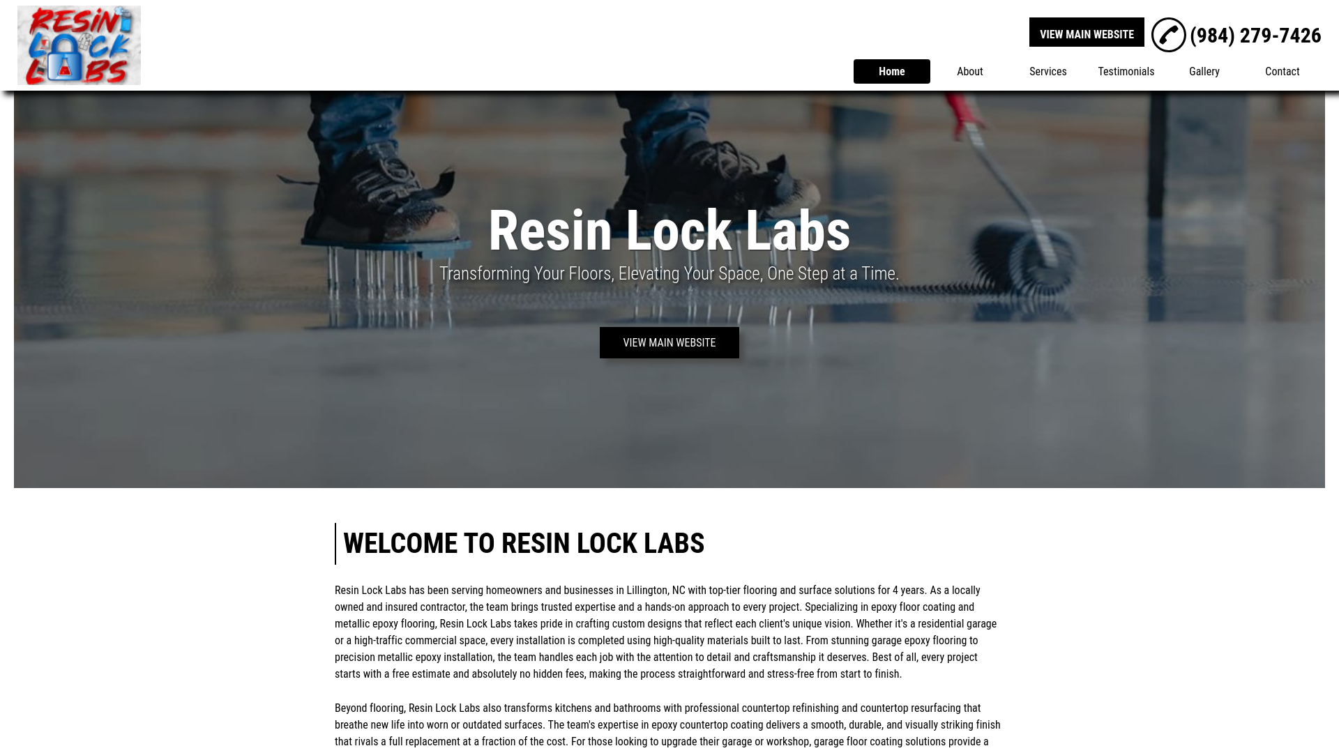 website screenshot of https://epoxyflooringcontractorlillington.com/