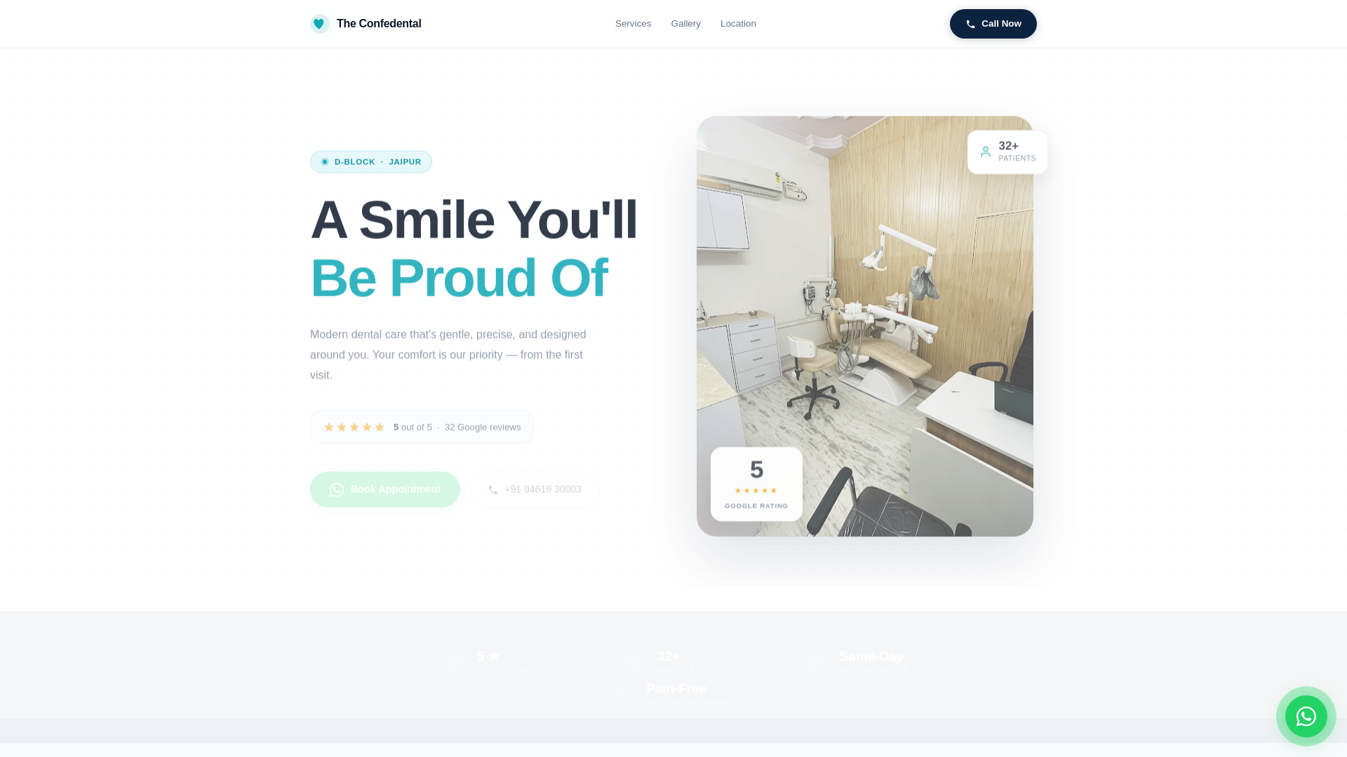 website screenshot of https://the-confedental-jaipur.pages.dev/