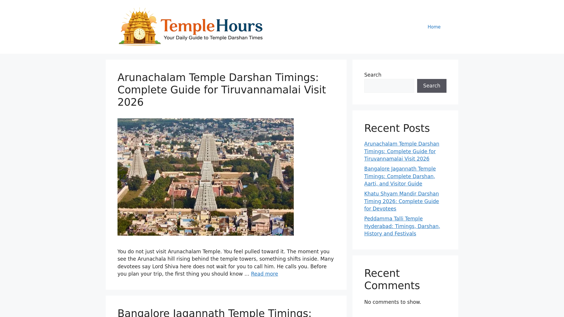 website screenshot of https://templehours.com