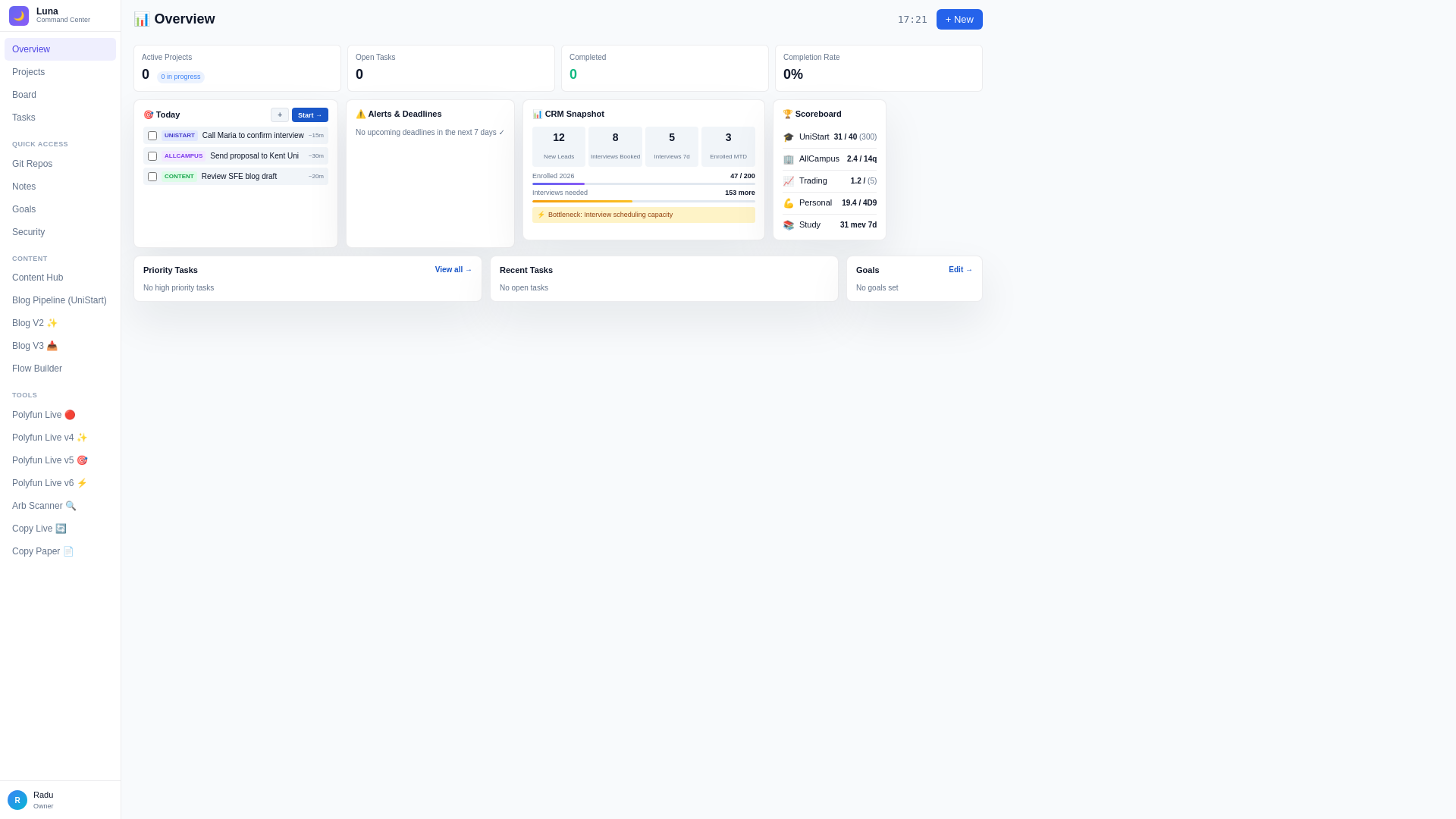website screenshot of https://luna-dashboard.pages.dev/