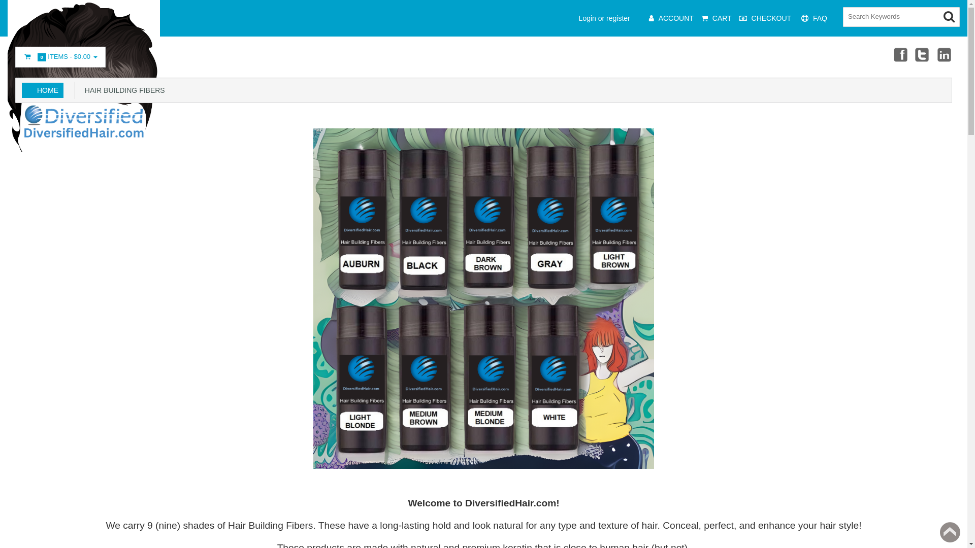 website screenshot of https://diversified.hair/