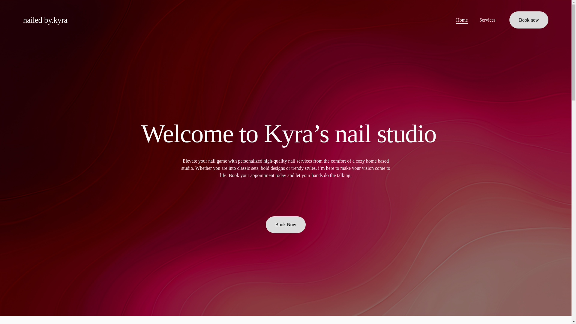 website screenshot of https://nailedbykyra.com/