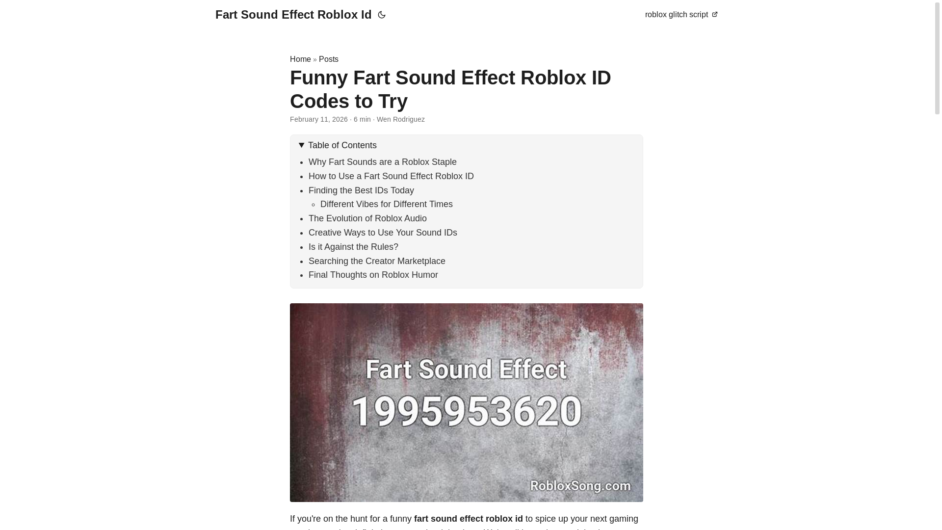 website screenshot of https://fart-sound-effect-roblox-id.pages.dev/