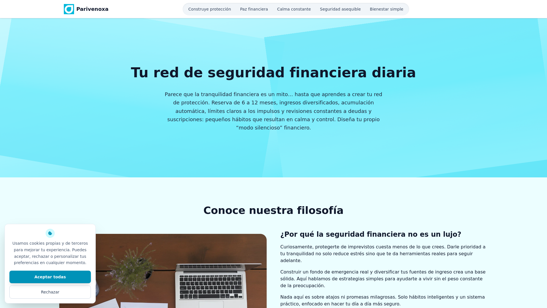 website screenshot of https://parivenoxa.com/