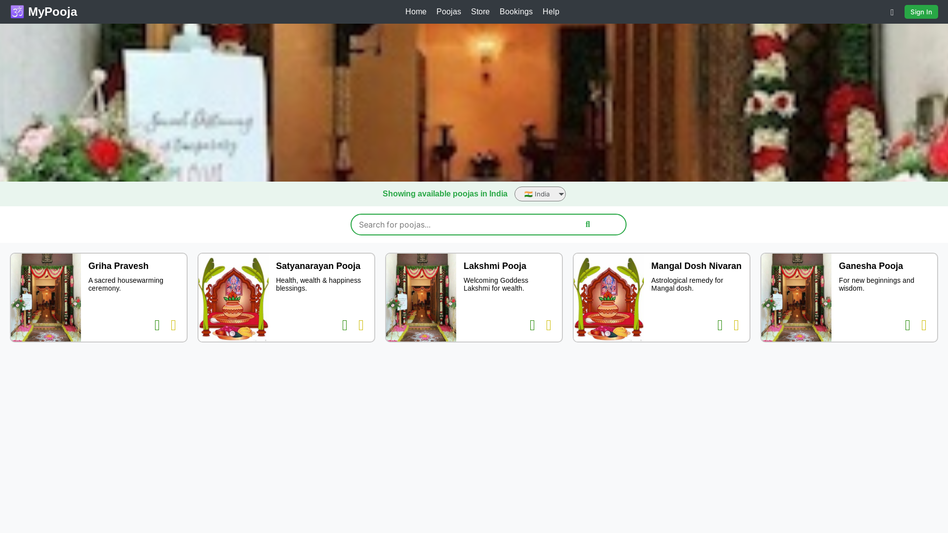 website screenshot of https://pooja-app.pages.dev/