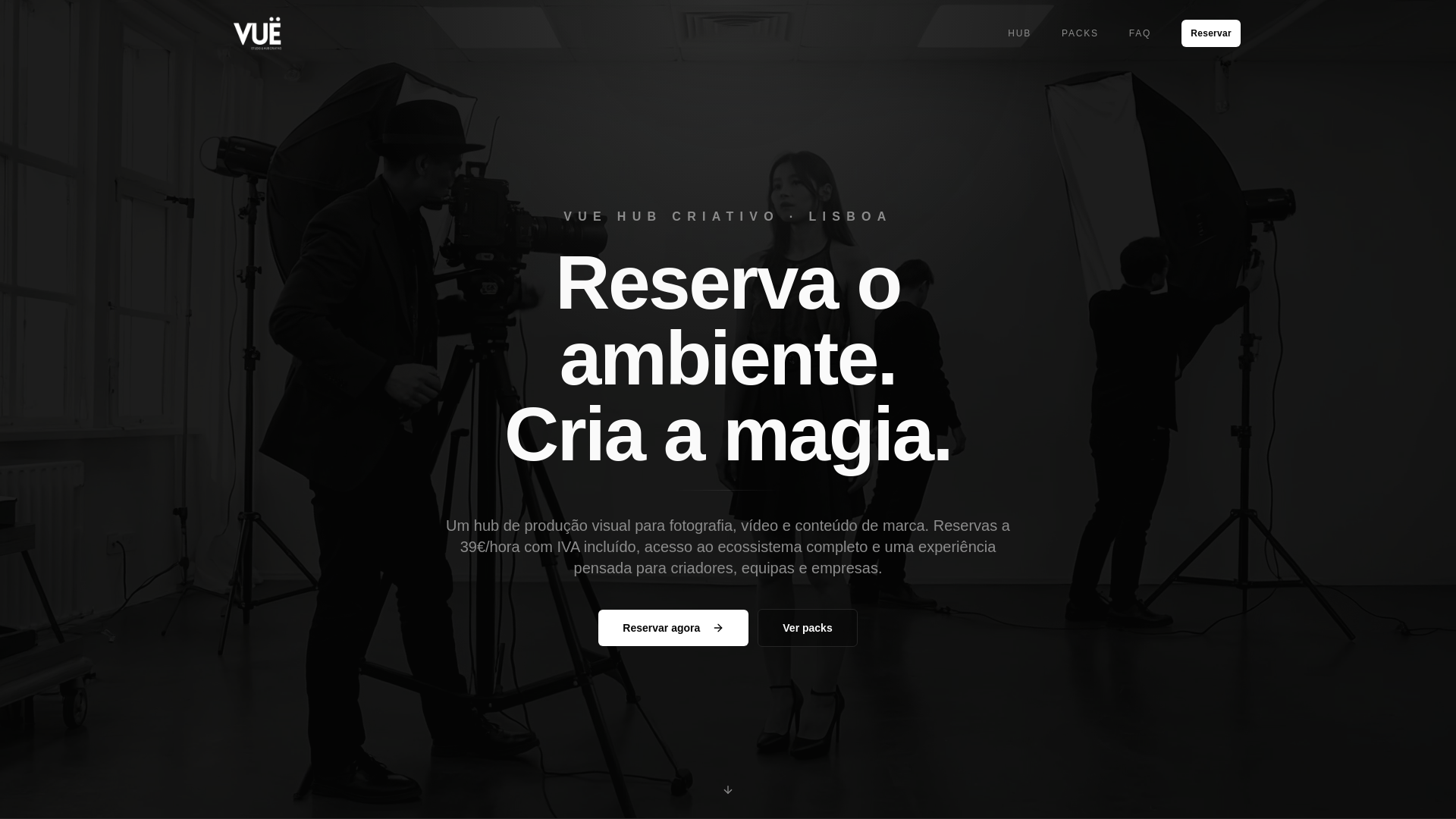 website screenshot of https://vuestudio.pt/