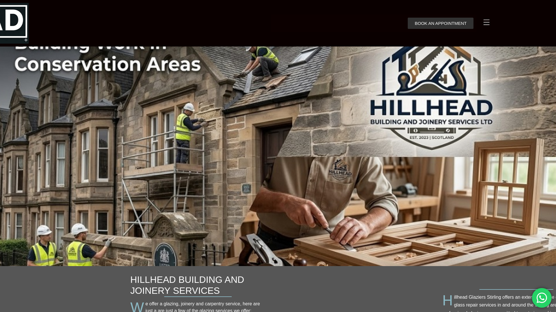 website screenshot of https://hillheadbuildingandjoineryservices.co.uk/