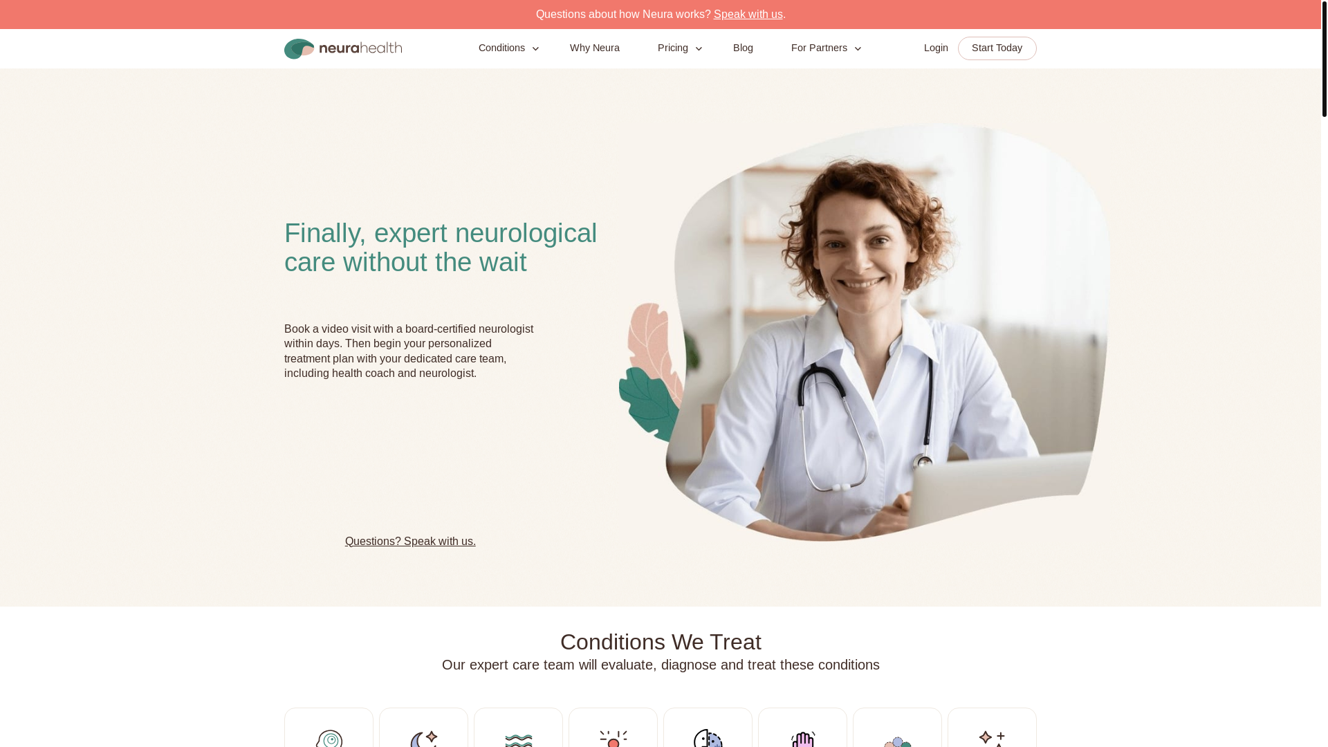 website screenshot of https://getneurahealth.com/