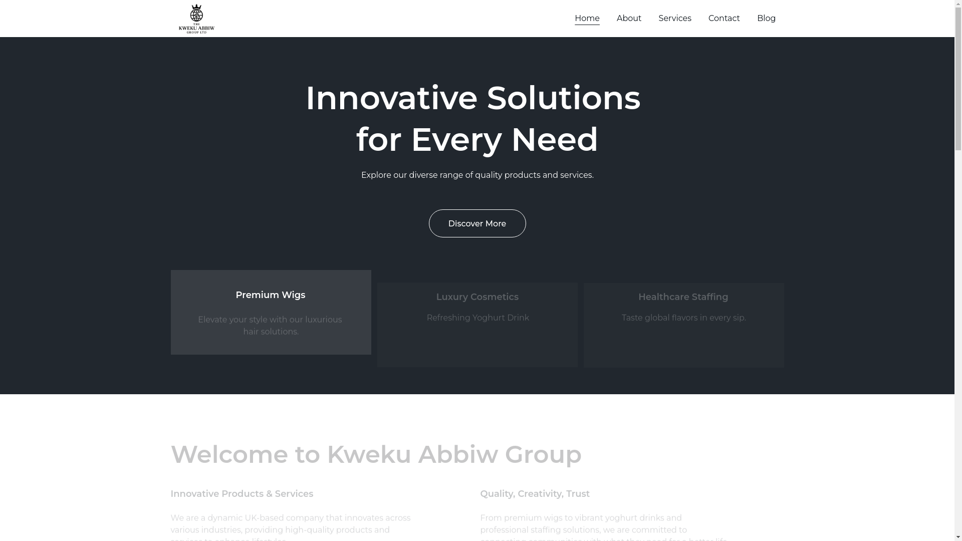 website screenshot of https://thekwekuabbiwgroup.co.uk/