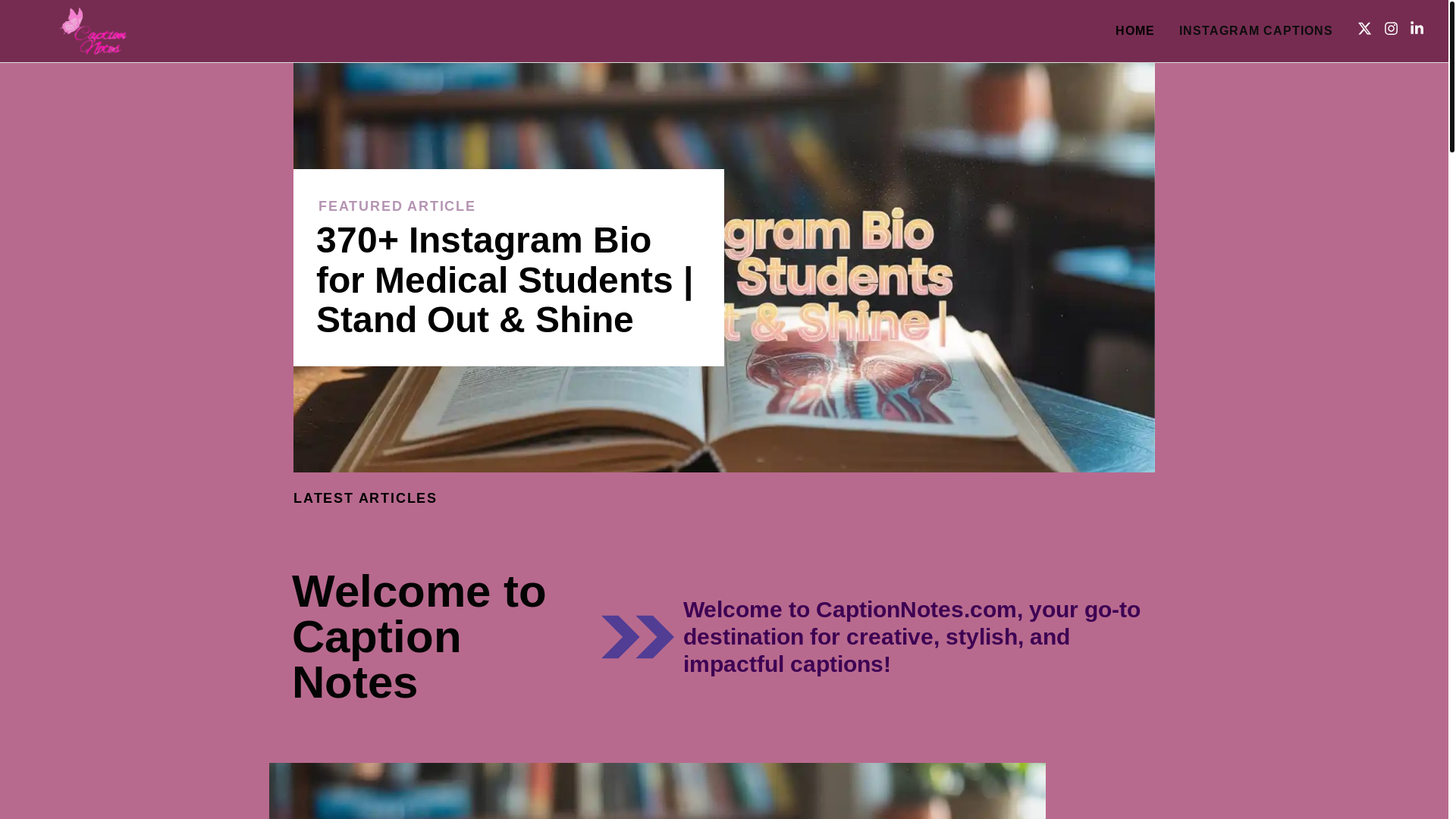 website screenshot of https://captionnotes.com/