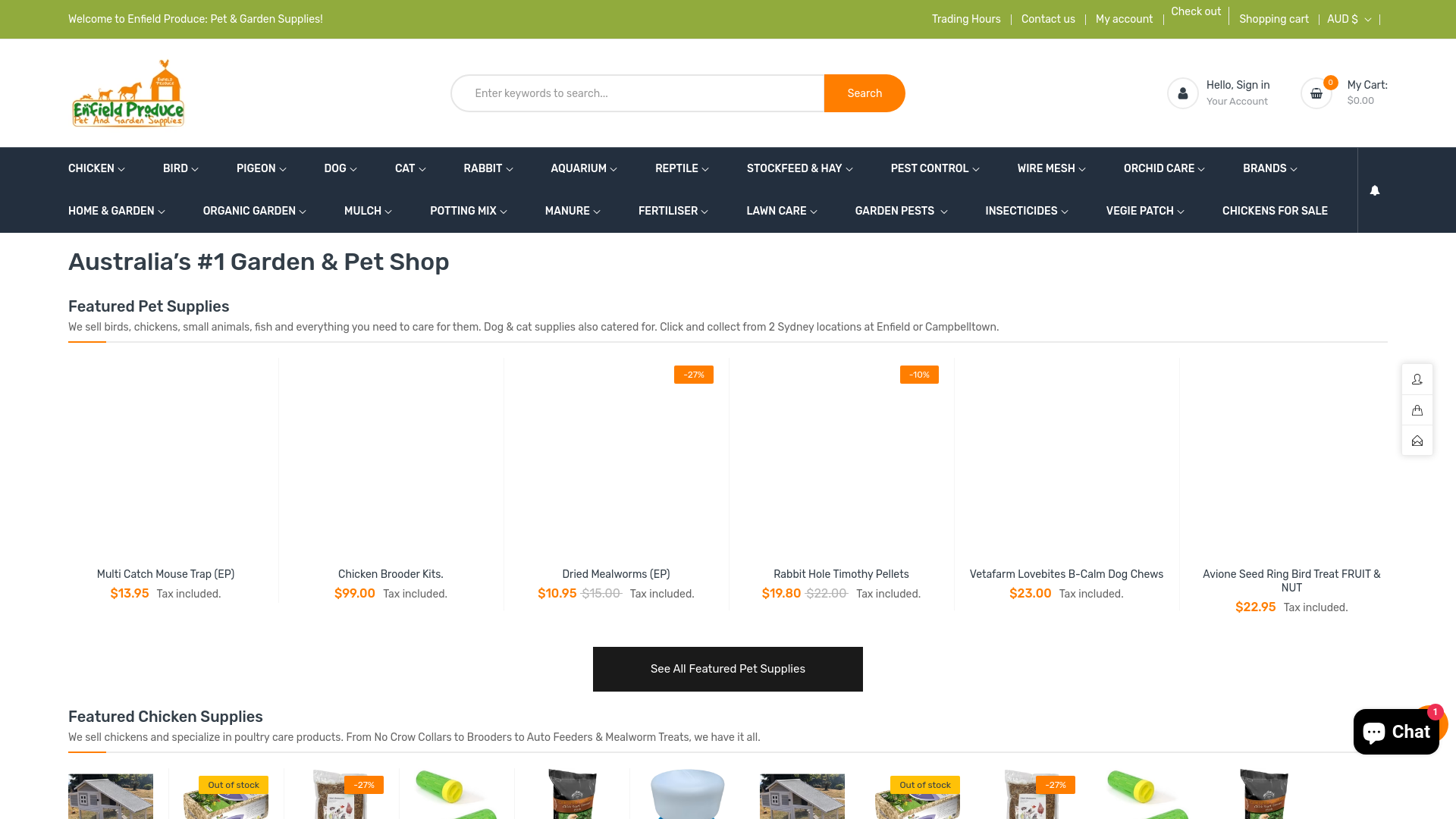 website screenshot of https://petandgarden.com.au