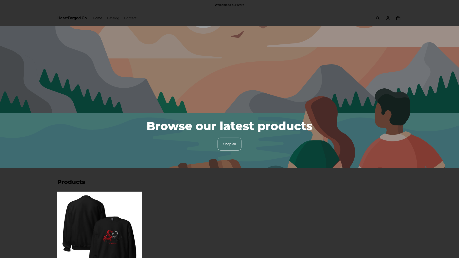 website screenshot of https://heartforgedco.com/