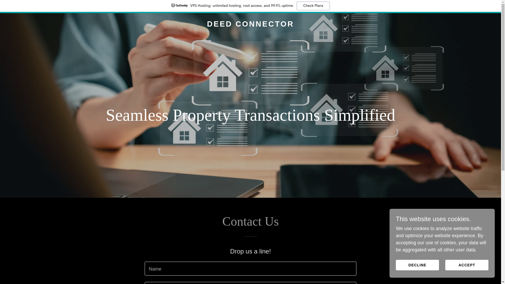 website screenshot of https://deedconnector.co.uk/