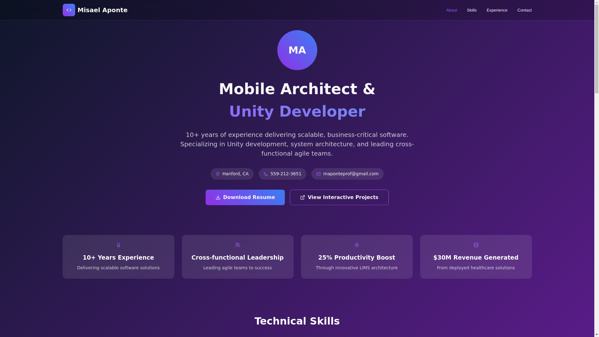 website screenshot of https://aponteplace.pages.dev/
