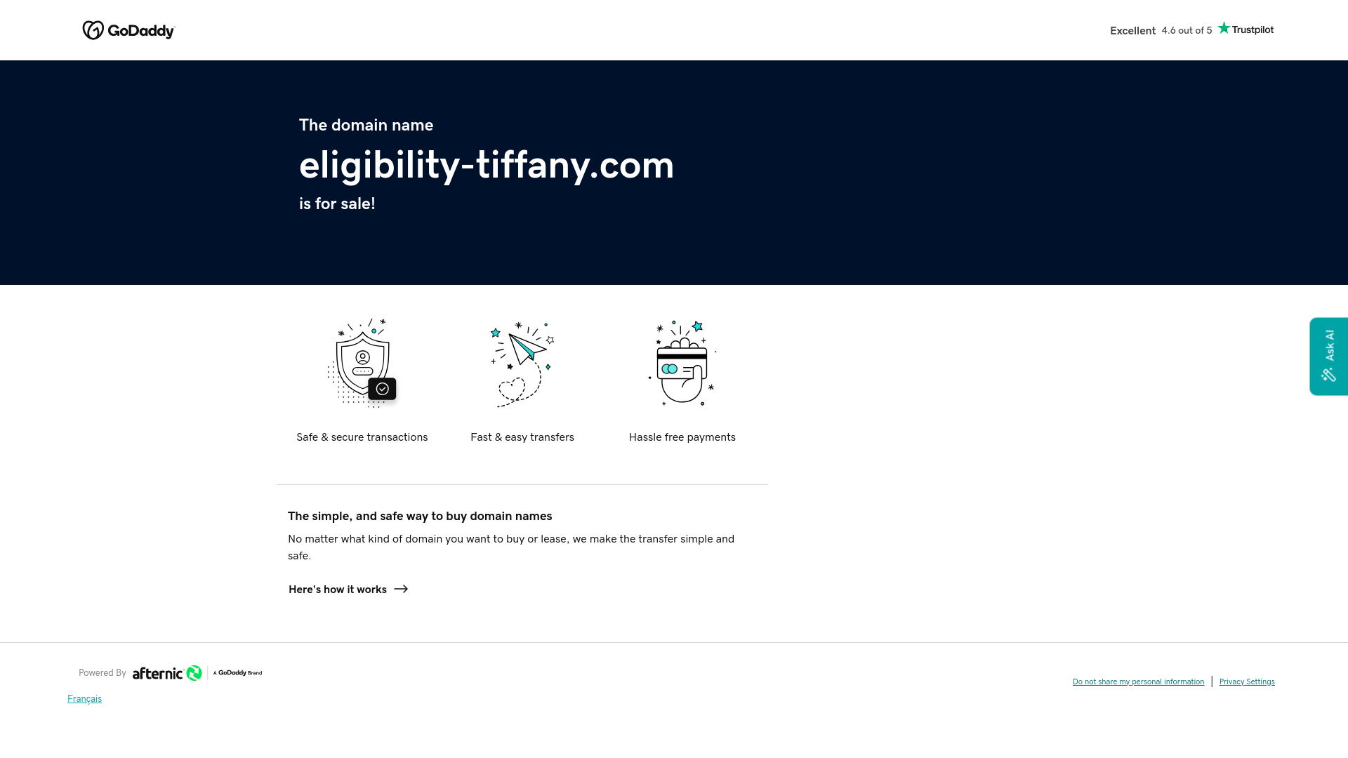 website screenshot of https://eligibility-tiffany.com/