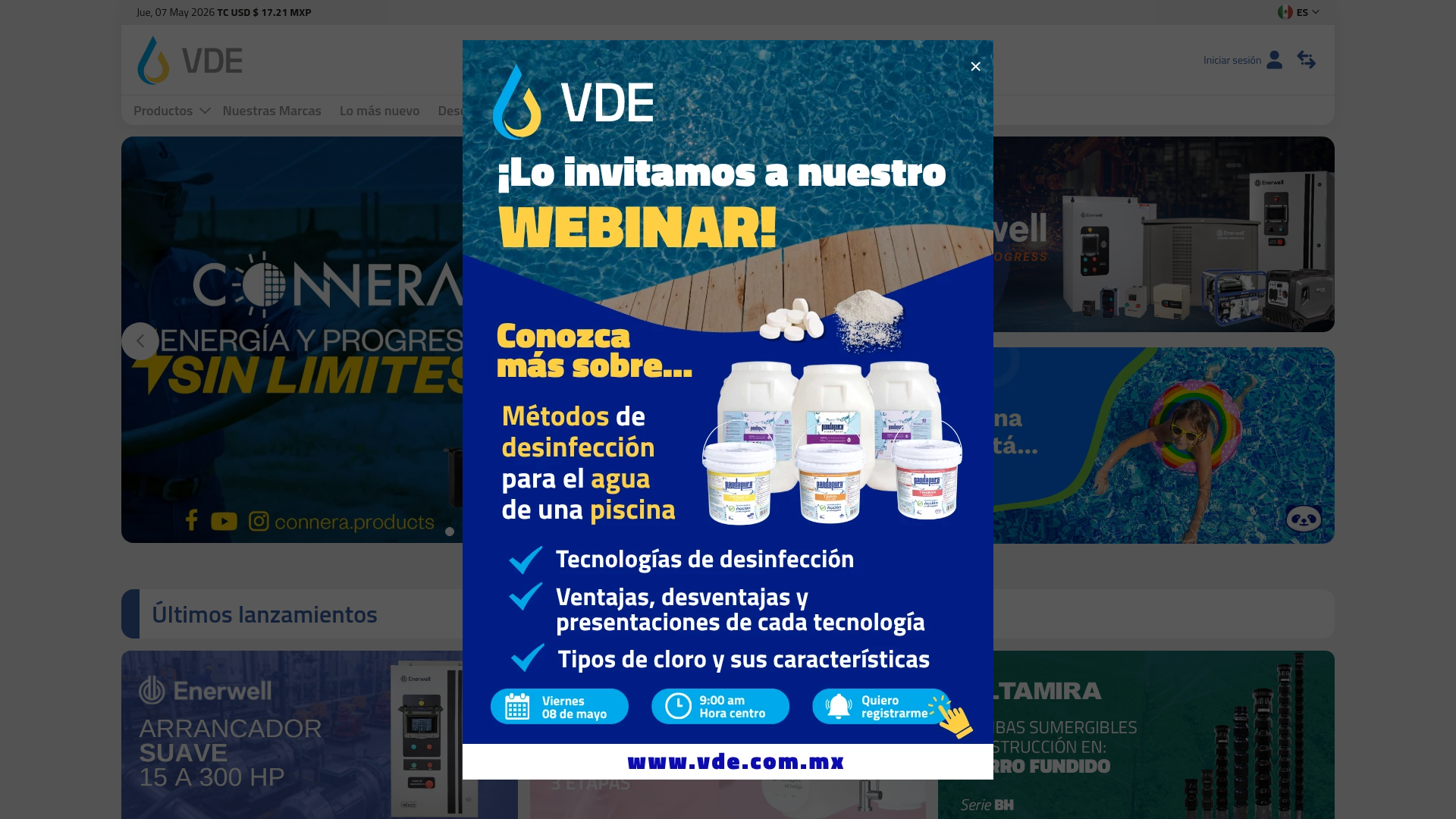 website screenshot of https://www.vde.com.mx/