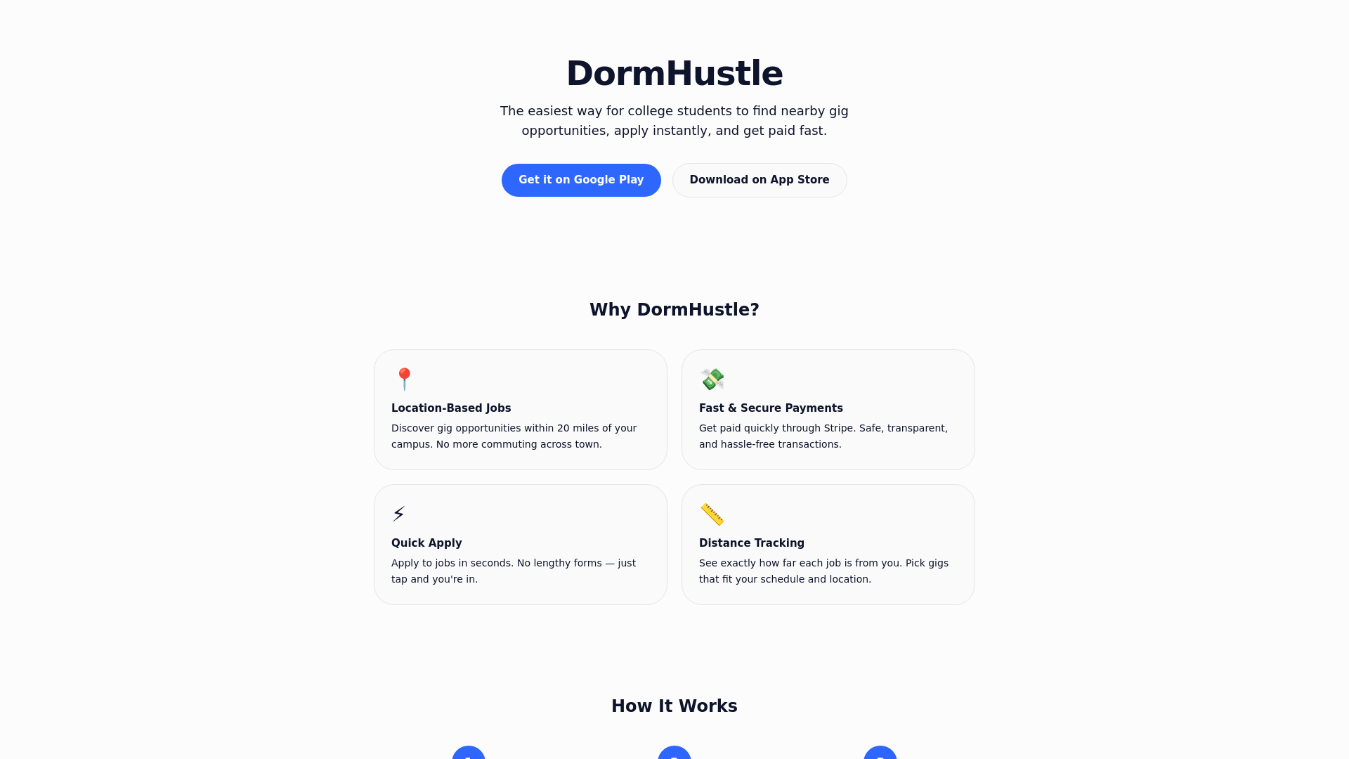 website screenshot of https://thedormhustle.com