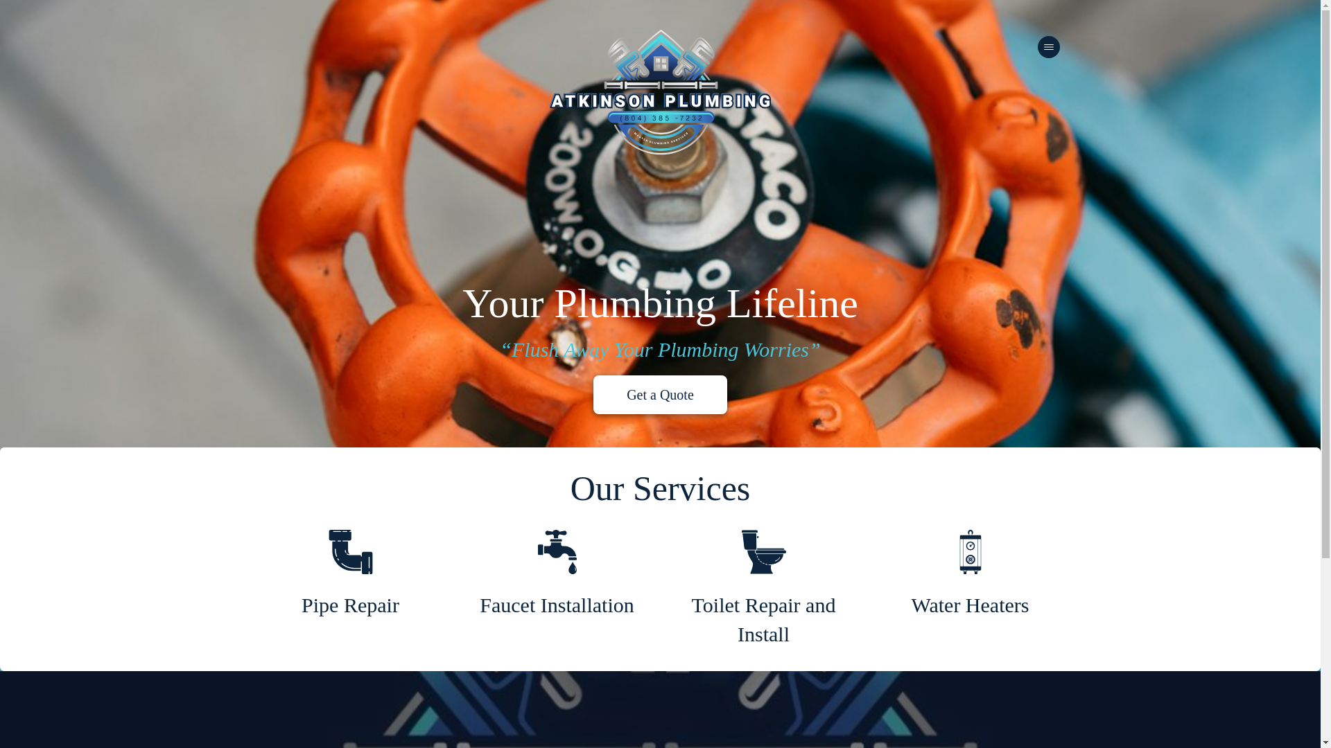 website screenshot of https://atkinsonsplumbing.com/