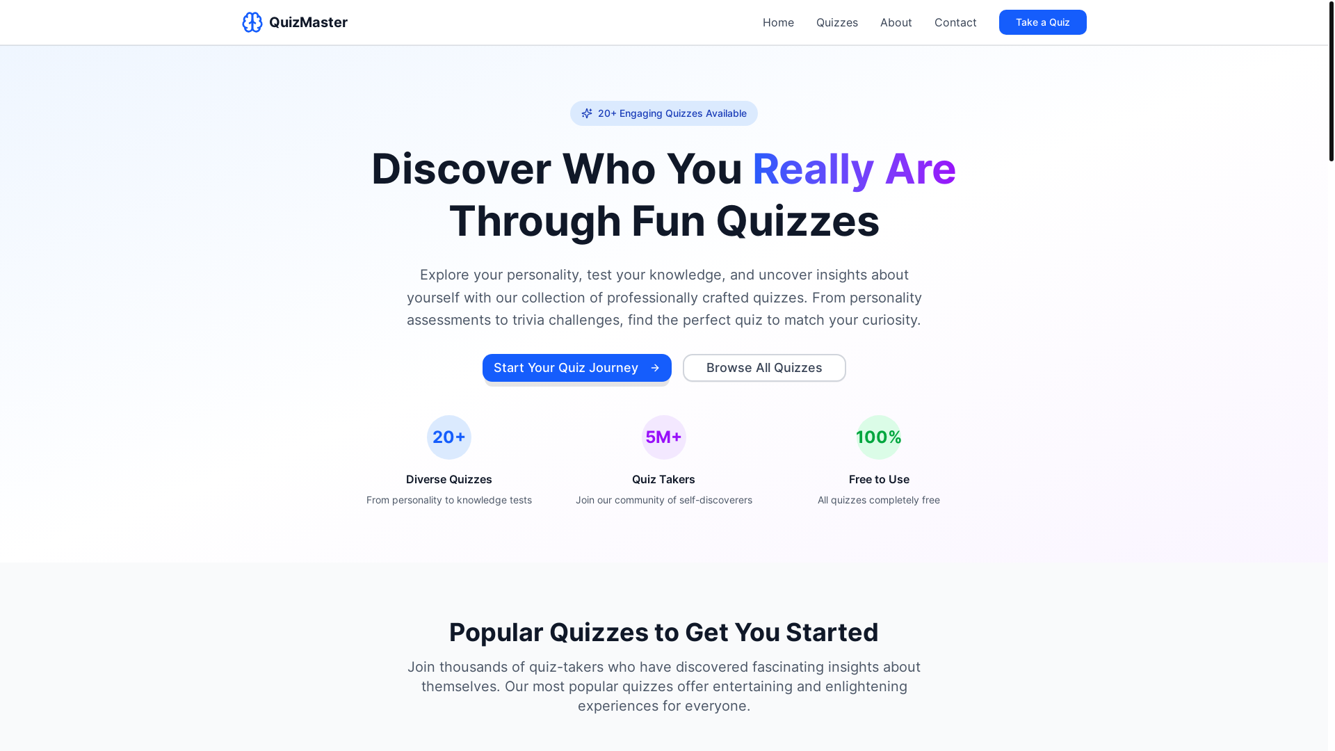 website screenshot of https://quizzmaster.site/