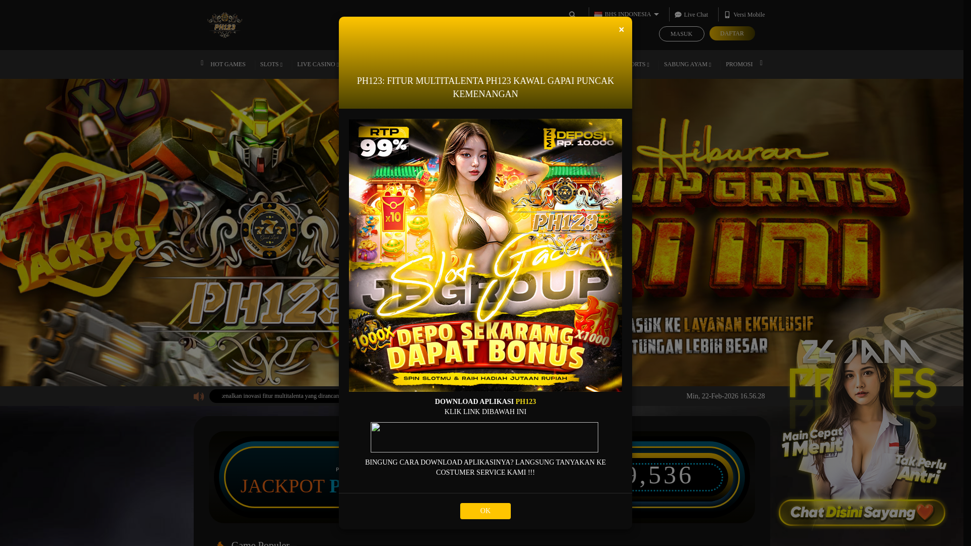 website screenshot of https://ph123resmi.com