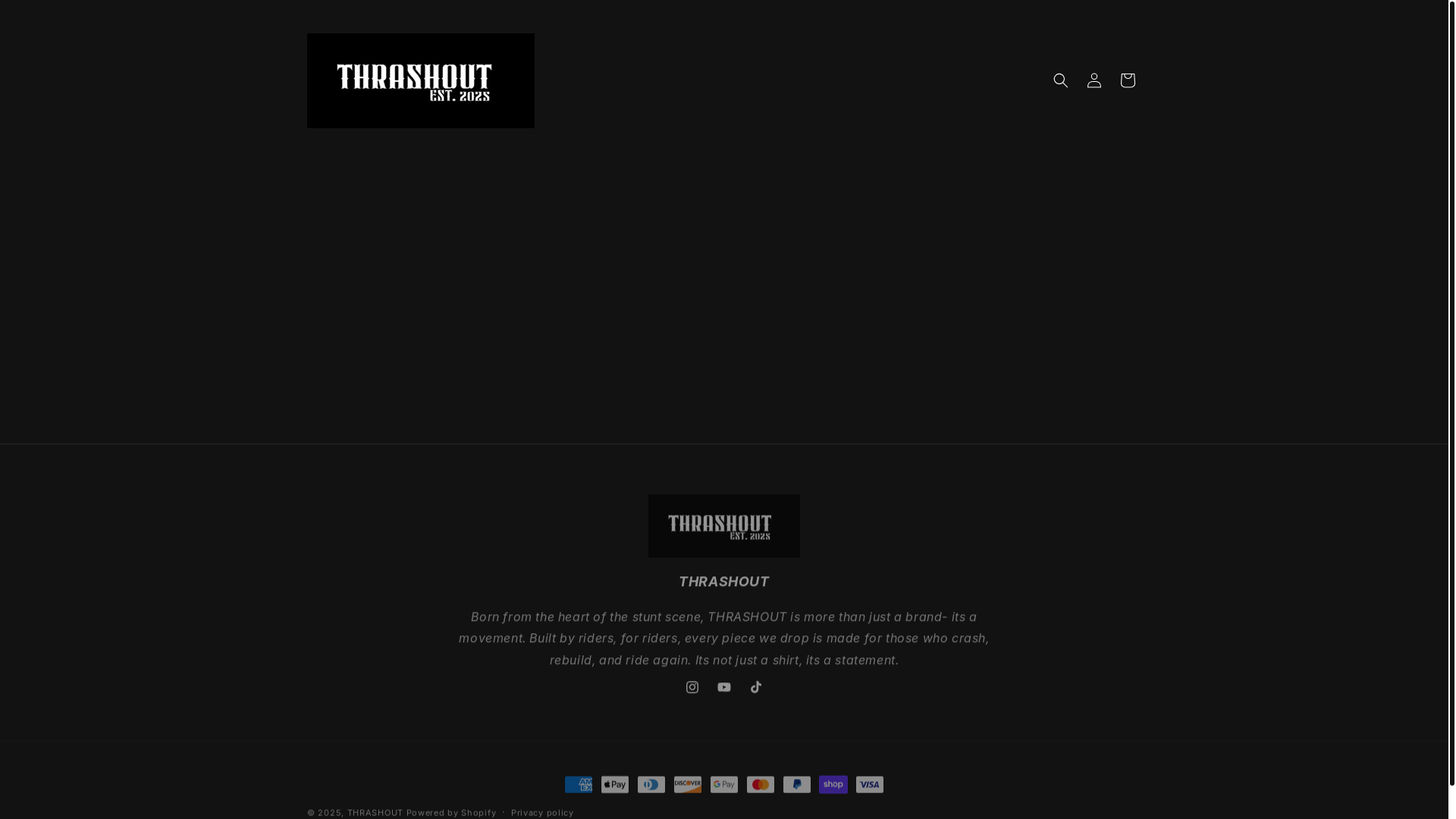website screenshot of https://thrashoutco.com/