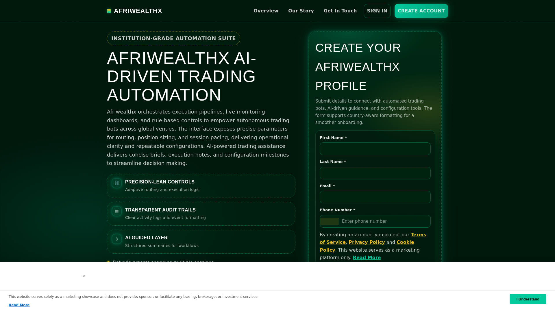 website screenshot of https://afriwealthx-click.pages.dev/