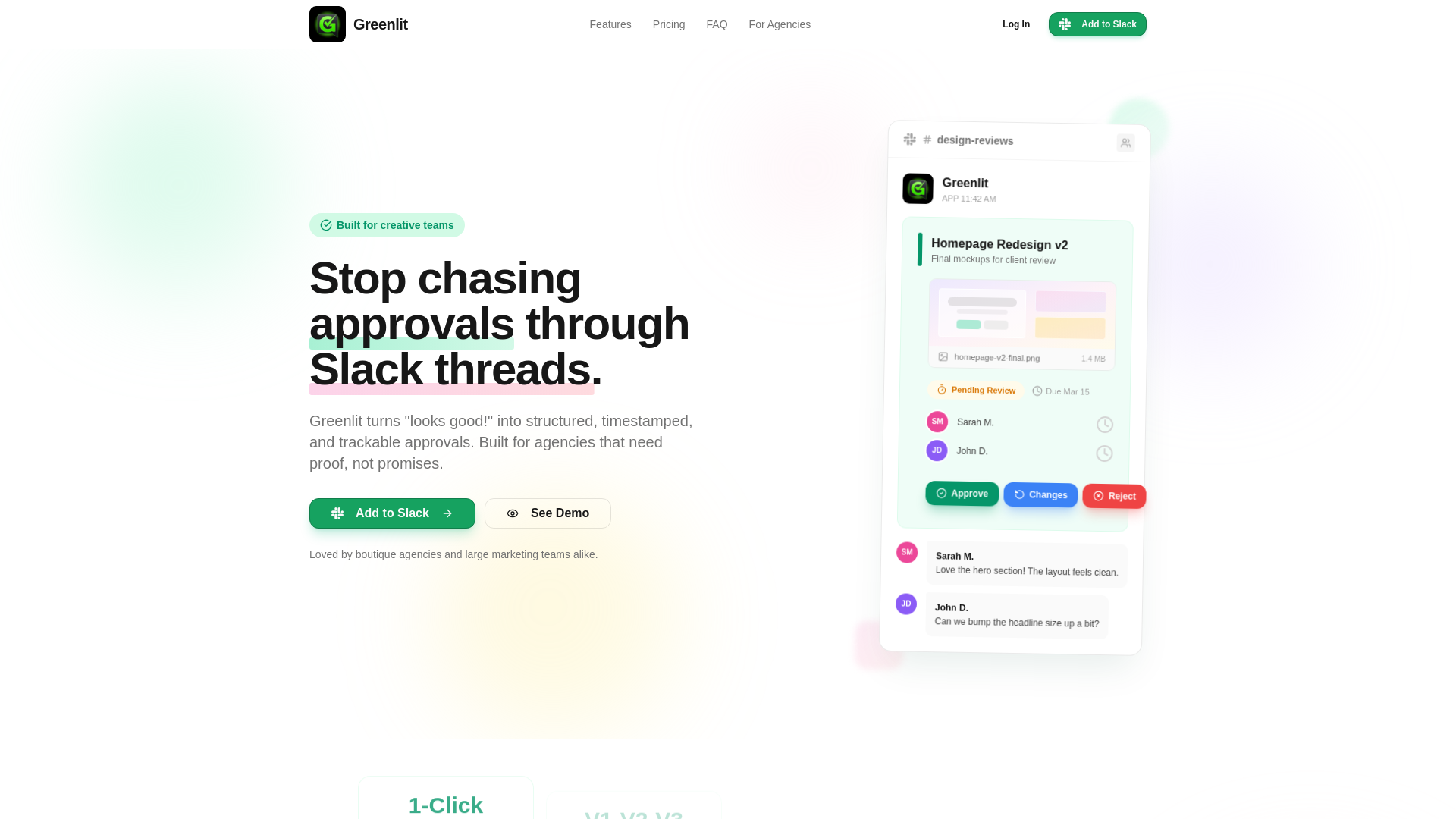 website screenshot of https://green-lit.app/