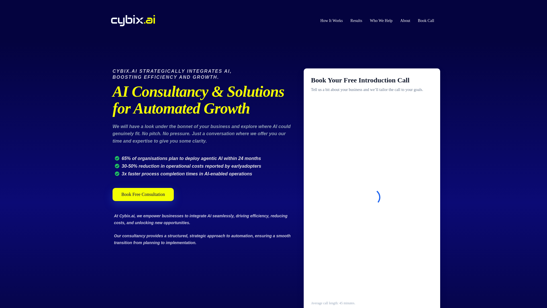 website screenshot of https://cybixaihnst.com