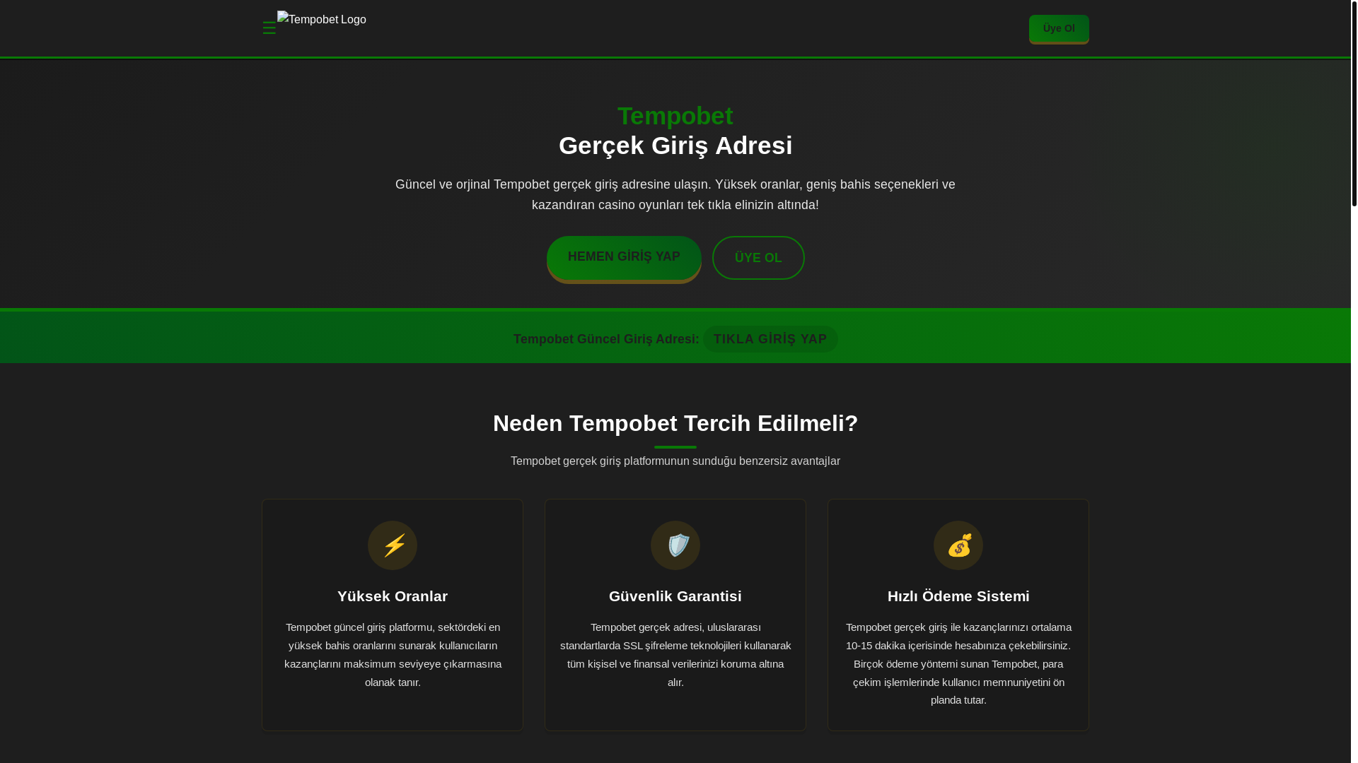 website screenshot of https://tempombet.com/