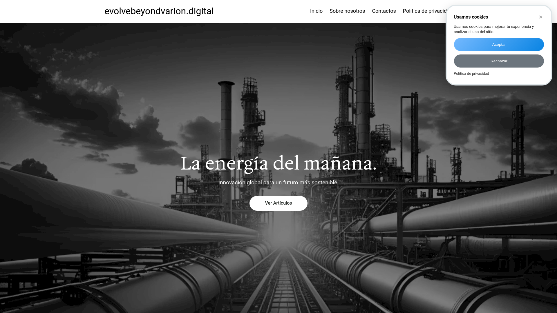 website screenshot of https://evolvebeyondvarion.digital/