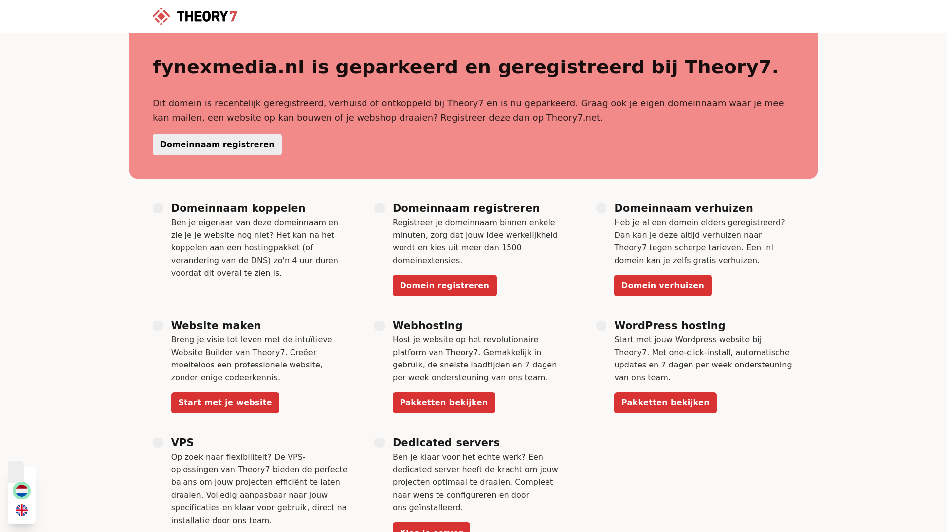website screenshot of https://fynexmedia.nl/