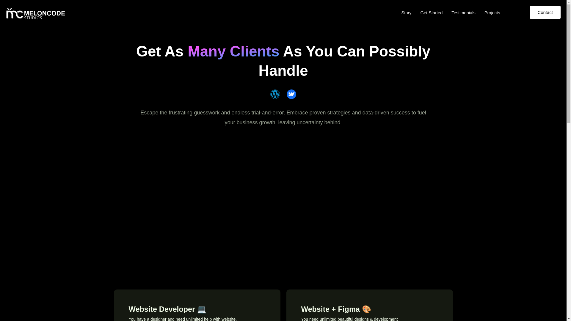 website screenshot of https://meloncodestudio.com/