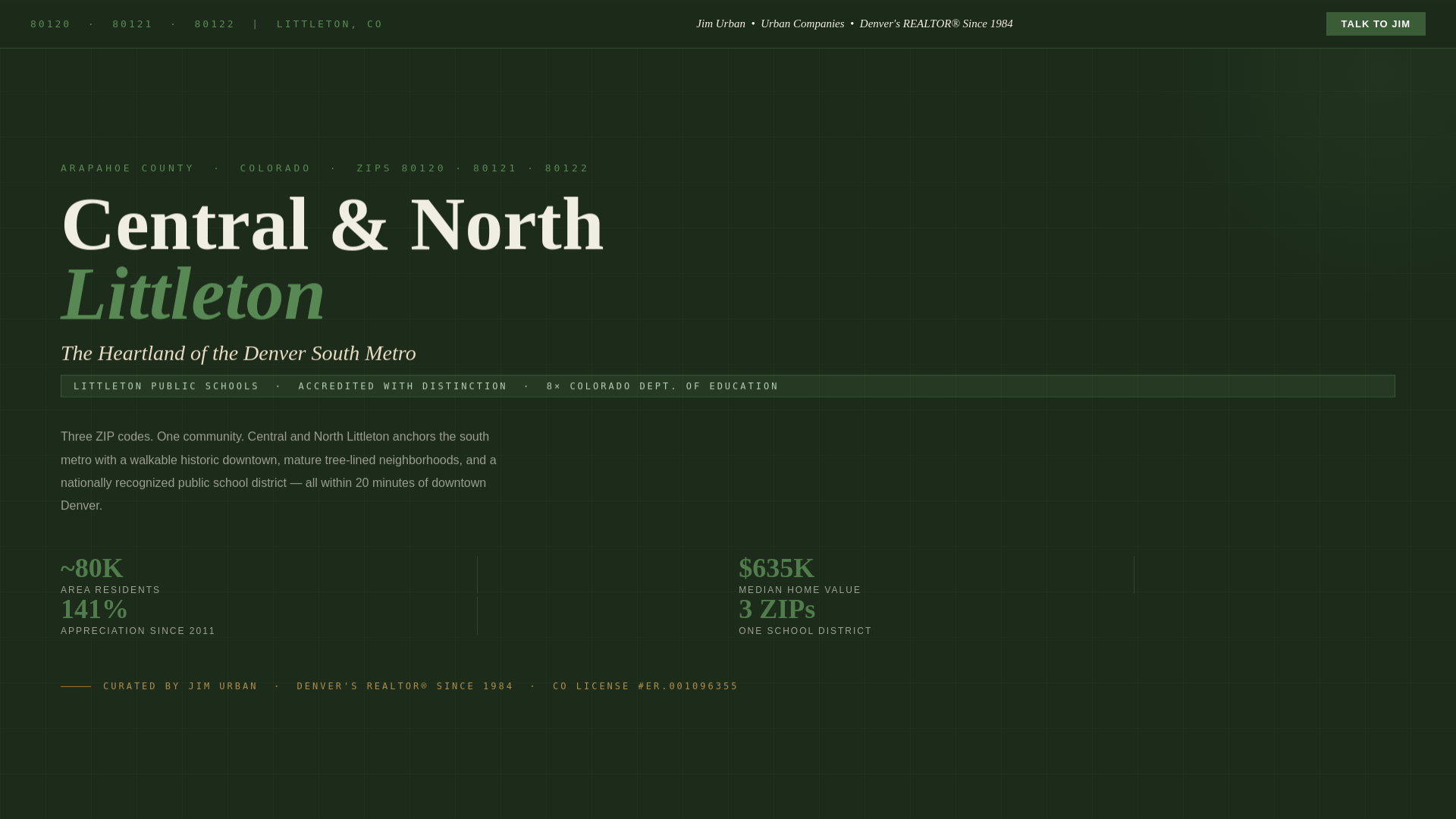 website screenshot of https://jimurbancentralnorthlittletonco.com