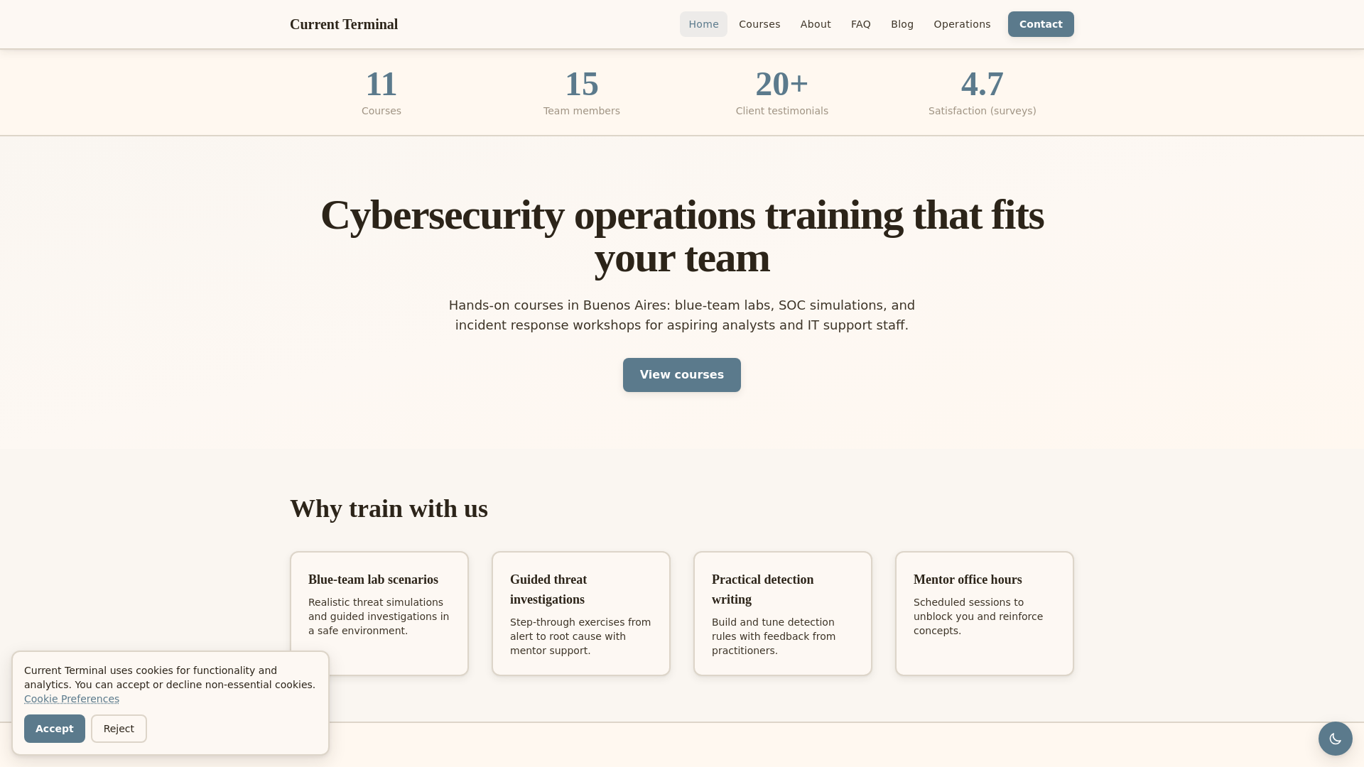 website screenshot of https://current-terminal.digital/