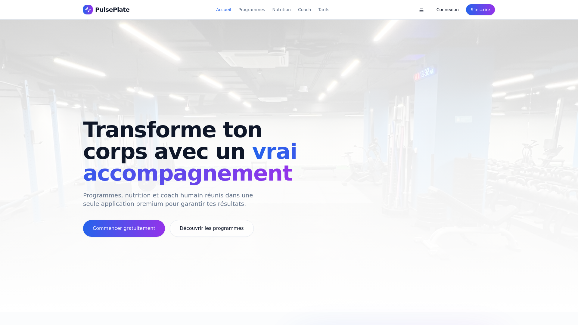website screenshot of https://pulseplate.fr/