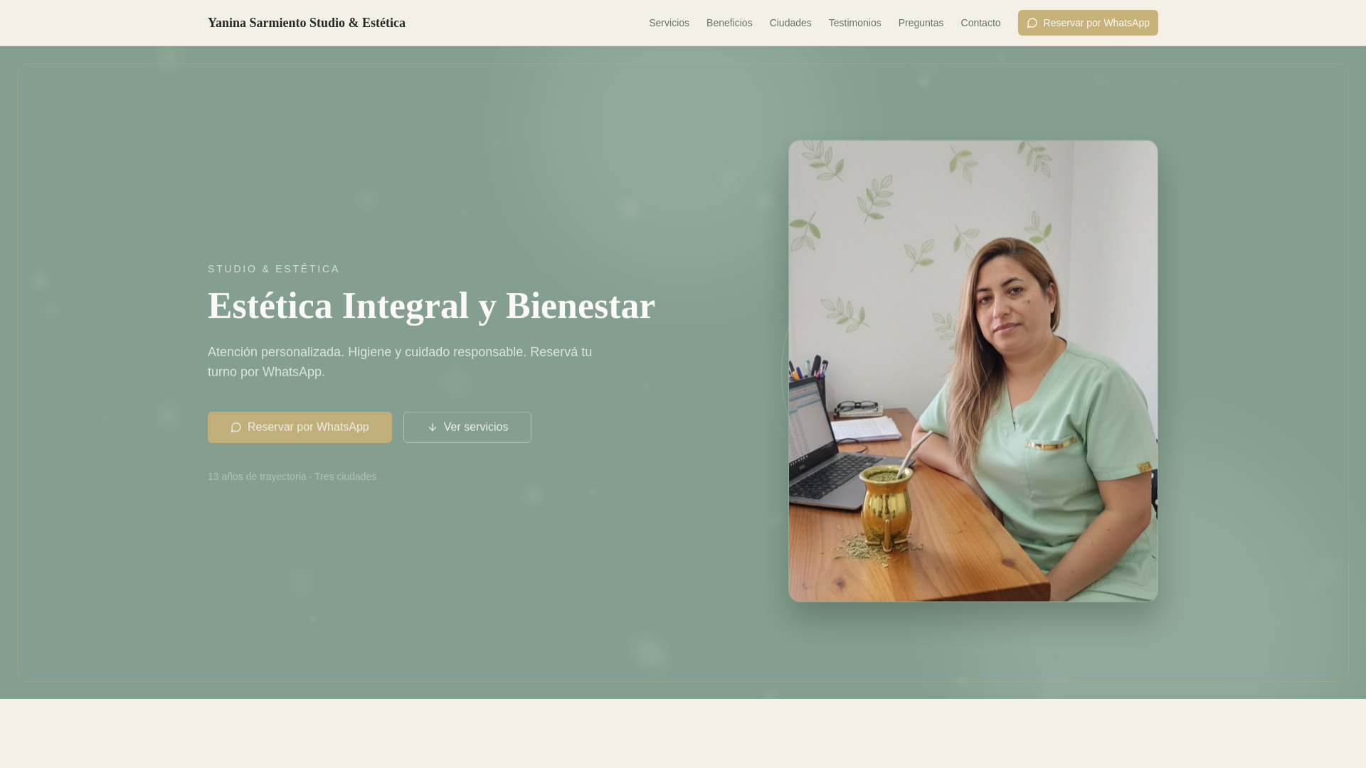 website screenshot of https://001-yanina-estetica.pages.dev/