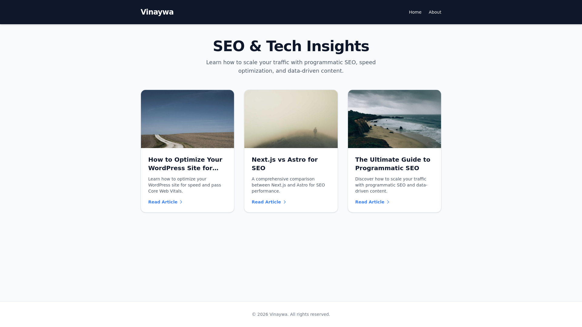 website screenshot of https://vinaywa-frontend.pages.dev/