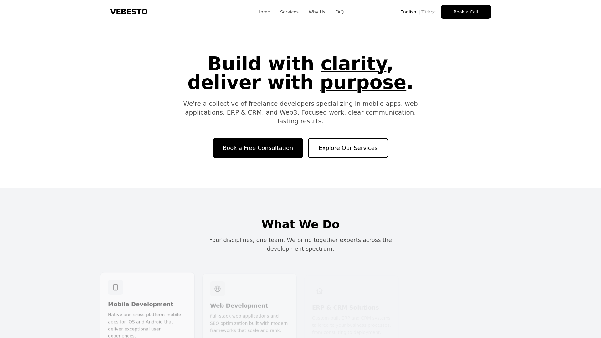 website screenshot of https://vebesto-studio.pages.dev/
