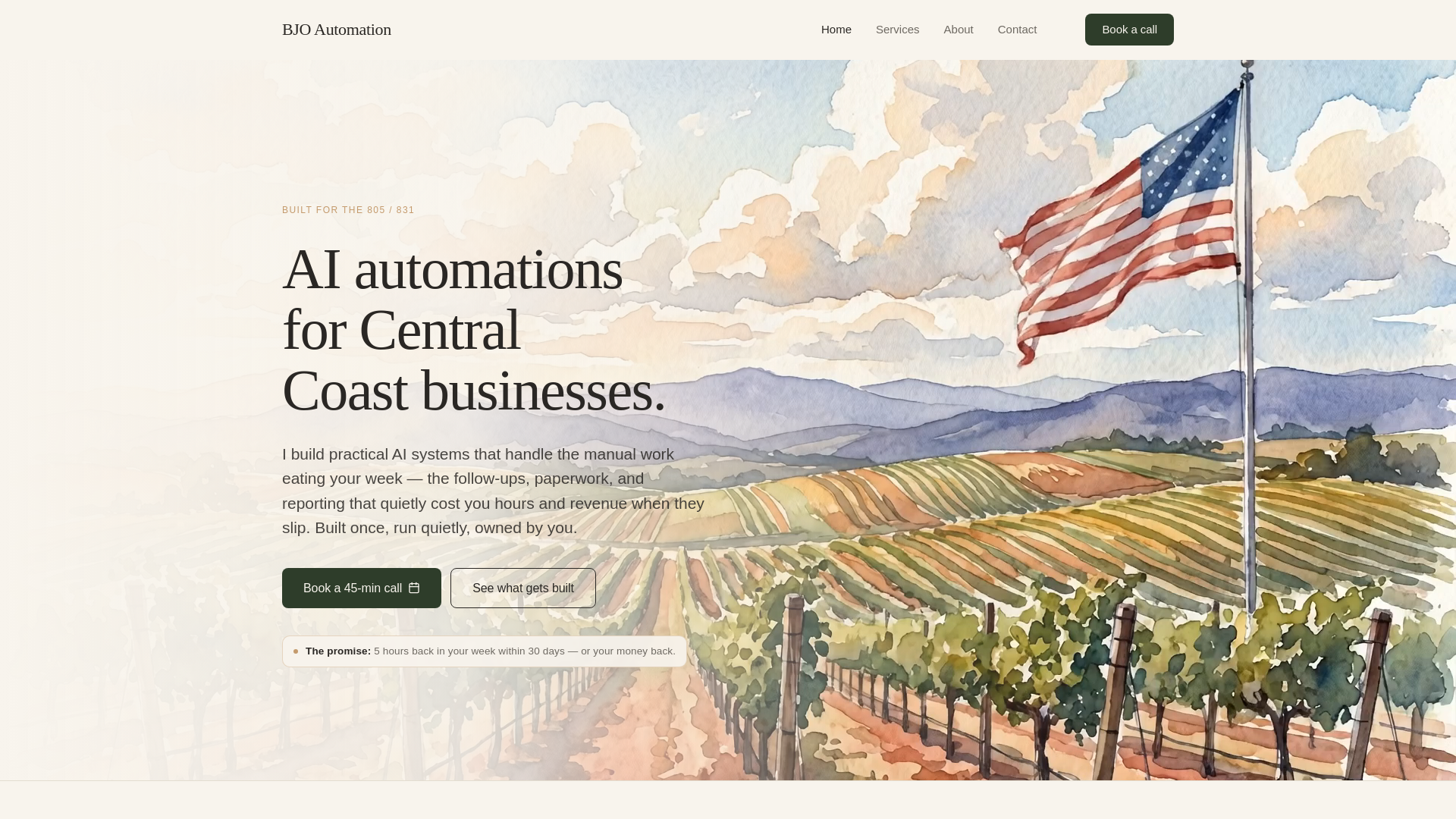 website screenshot of https://bjoautomations.com/