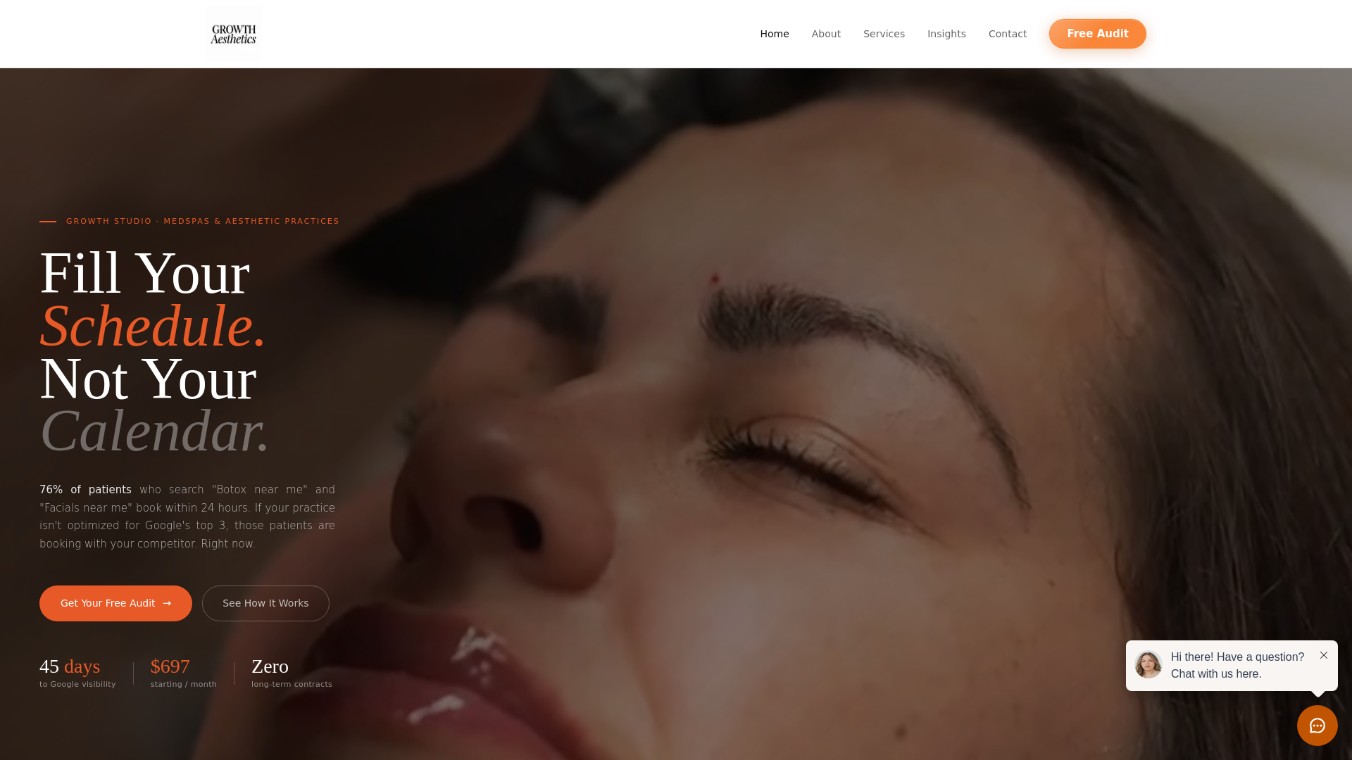 website screenshot of https://growthaesthetics.co