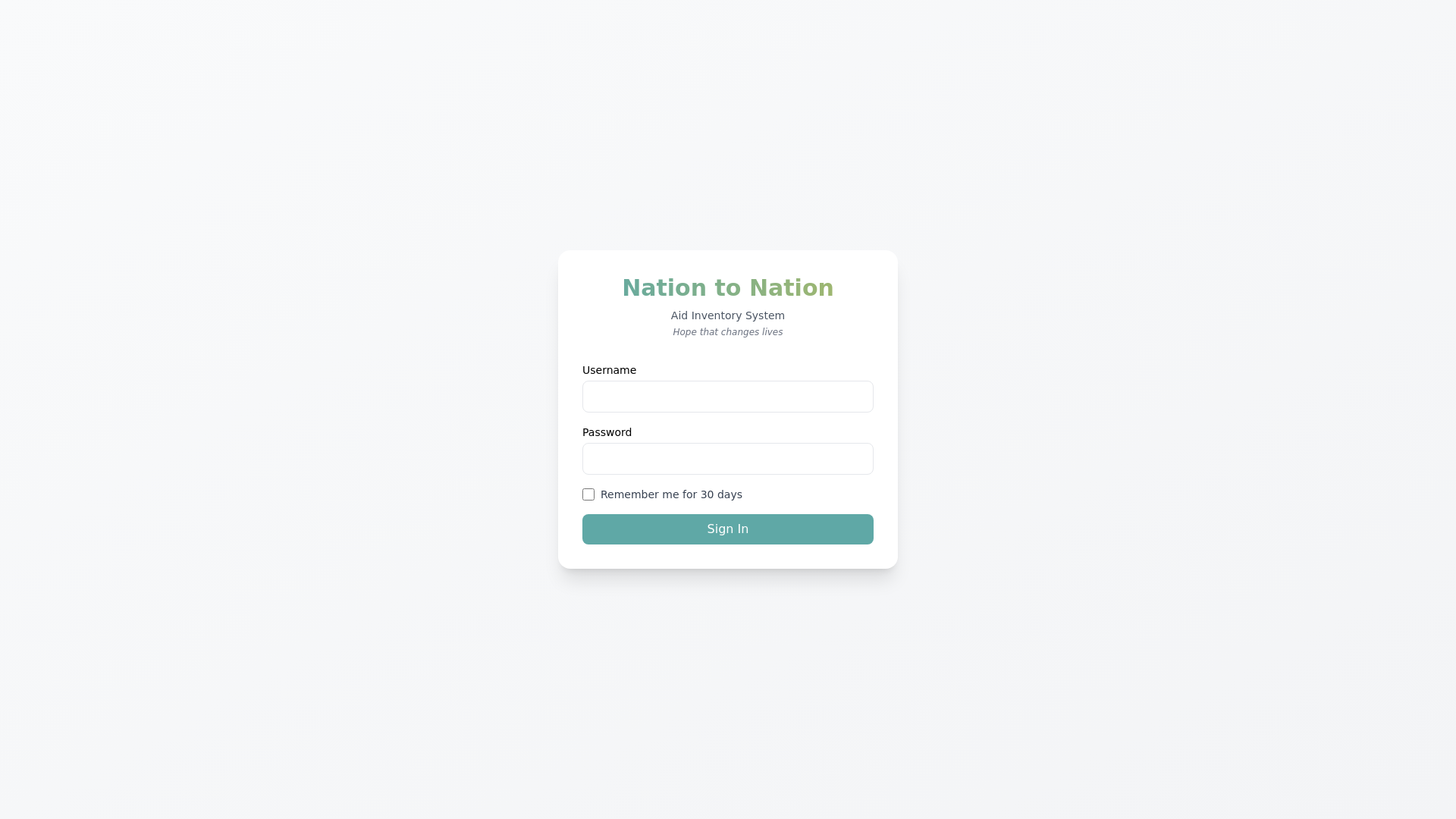 website screenshot of https://aid-inventory.pages.dev/