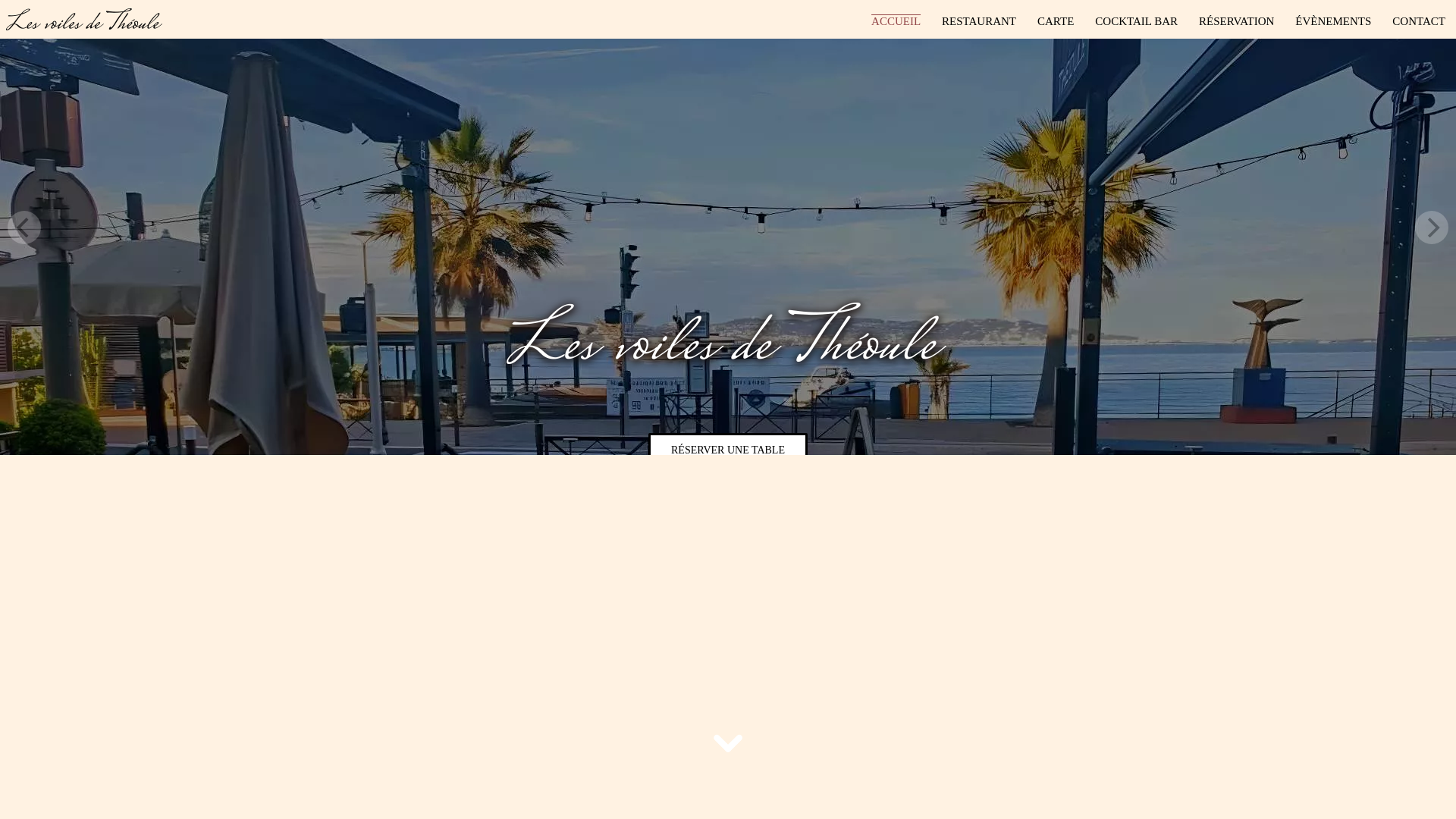 website screenshot of https://les-voiles-de-theoule-restaurant-theoule-sur-mer.fr