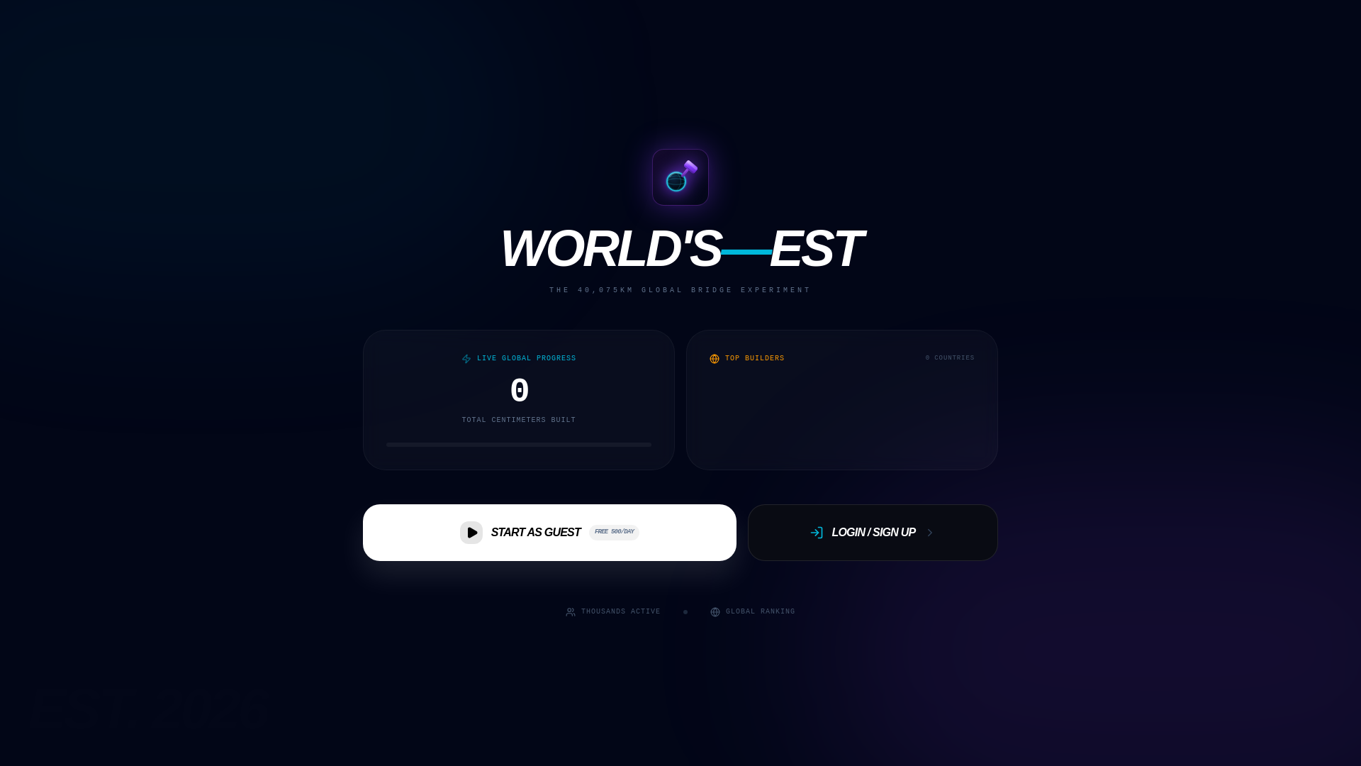 website screenshot of https://theworldsest.cc
