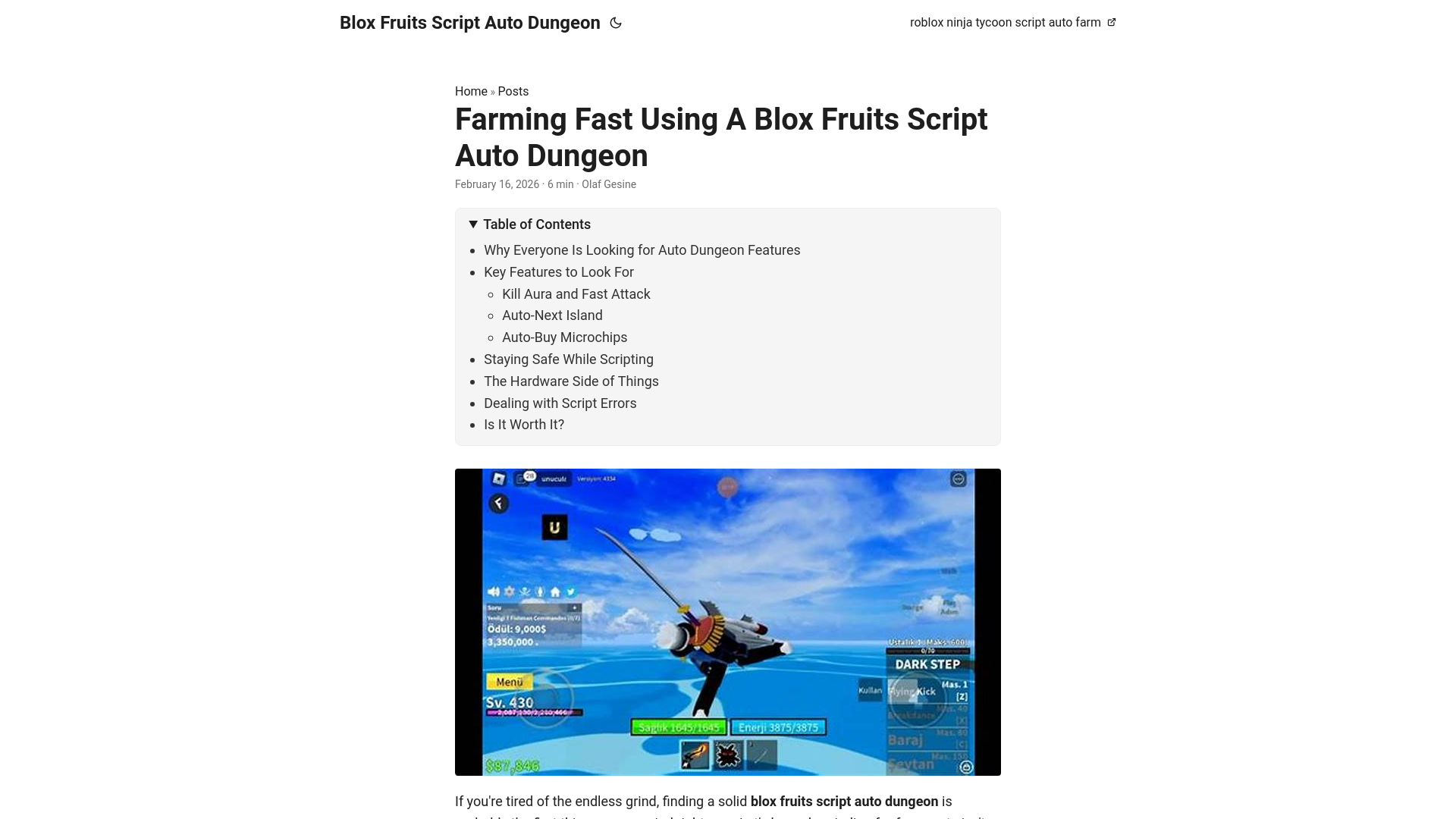 website screenshot of https://blox-fruits-script-auto-dungeon.pages.dev/