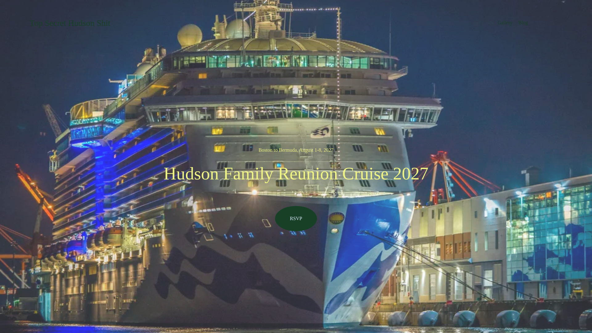 website screenshot of https://hudsonfamilyreunioncruise.org/
