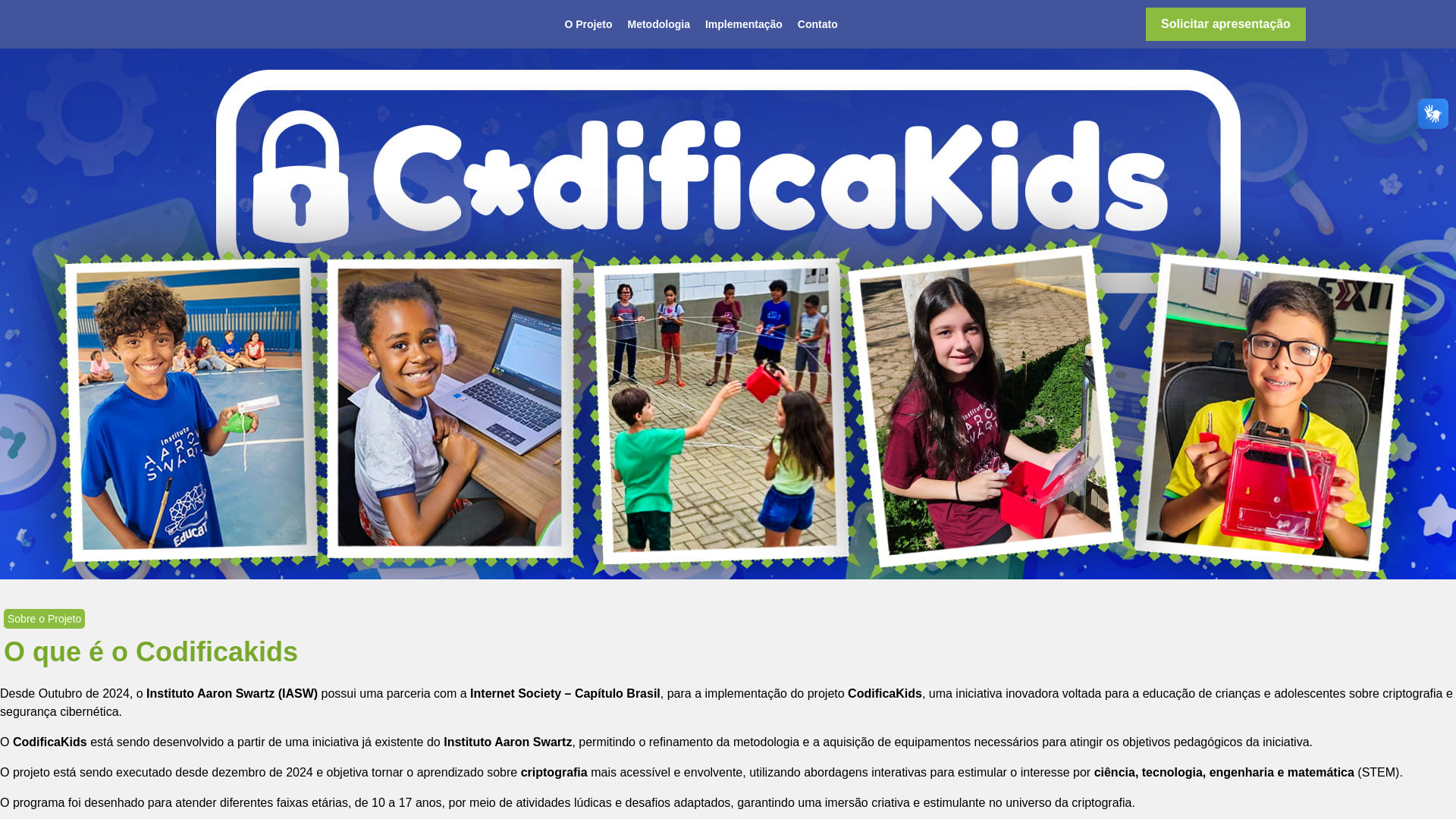 website screenshot of https://codificakids.com.br/