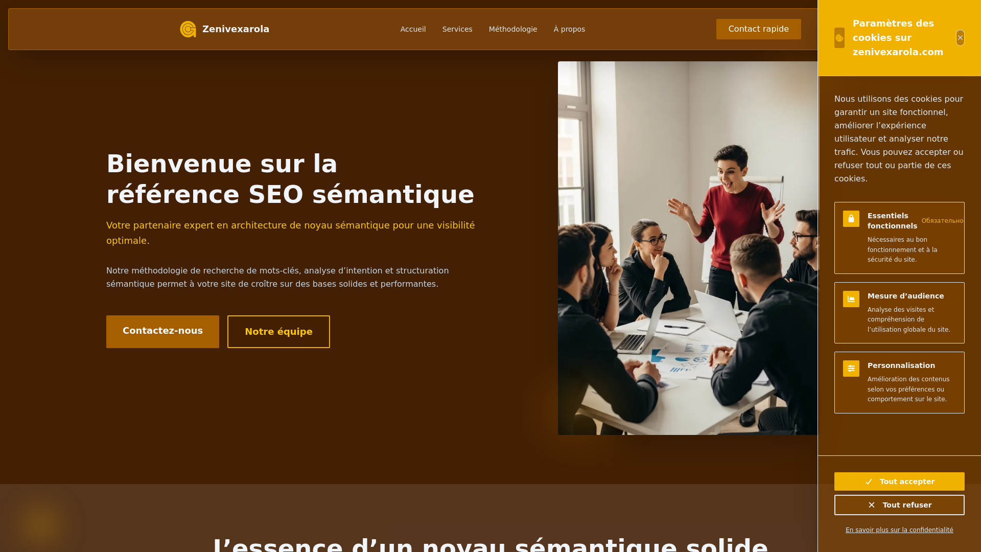 website screenshot of https://zenivexarola.com/