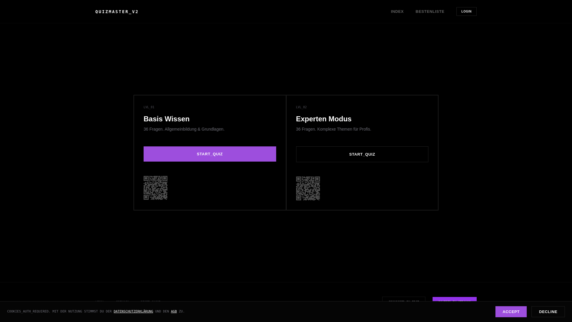 website screenshot of https://quiz-projekt.pages.dev/