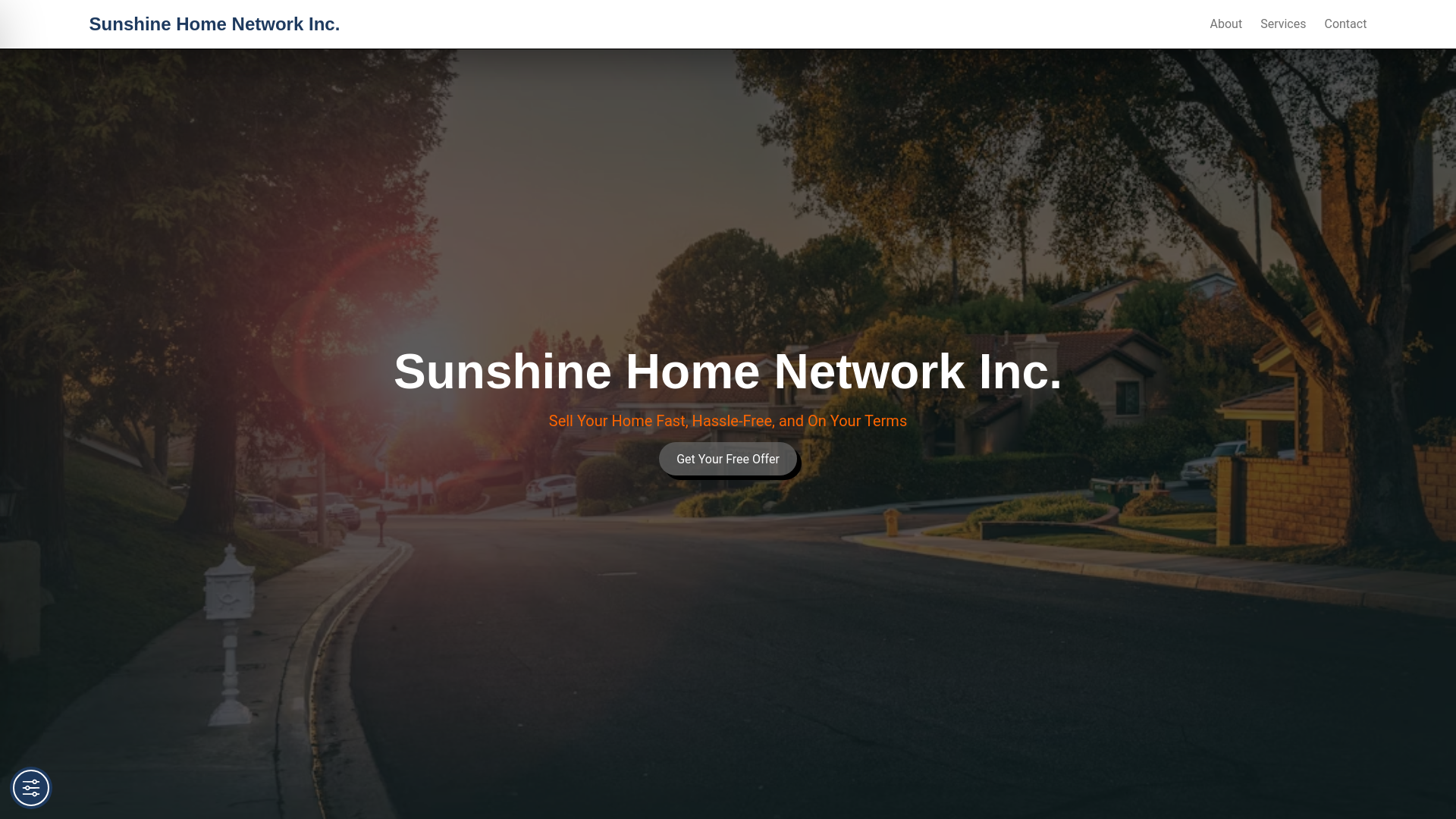 website screenshot of https://sunshinehomenet.com/
