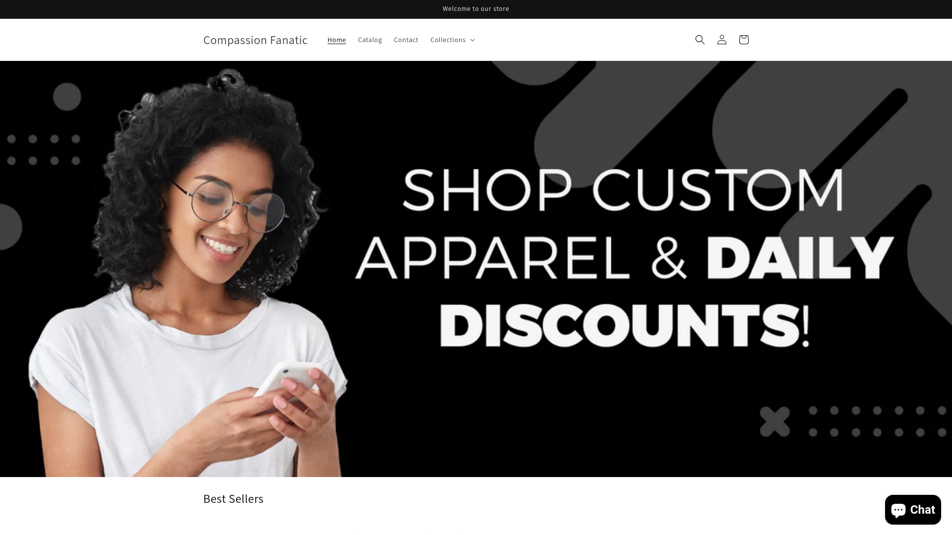 website screenshot of https://compassionfanatic.com/